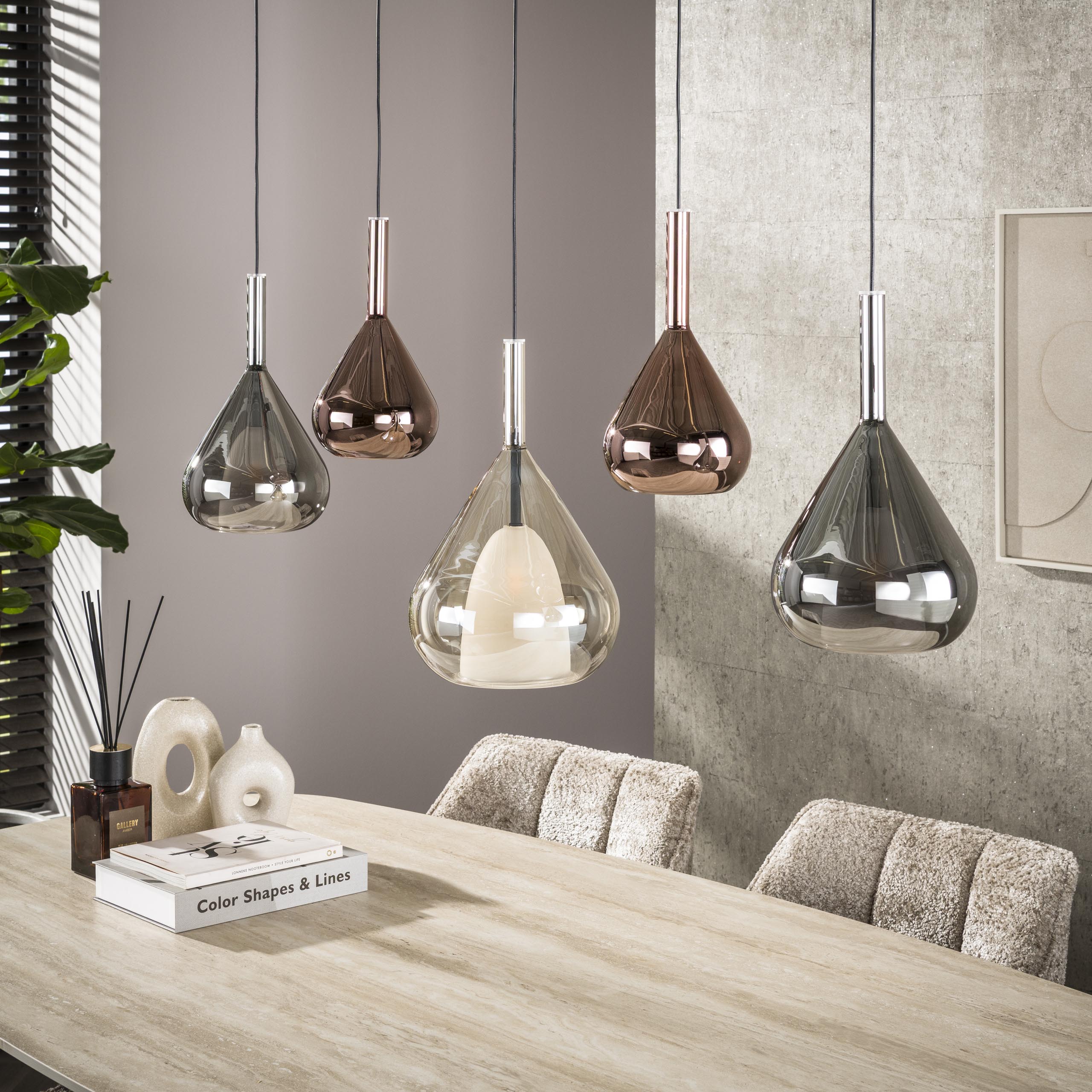 Lampe suspendue Wings 5 ​​lumières - Noir