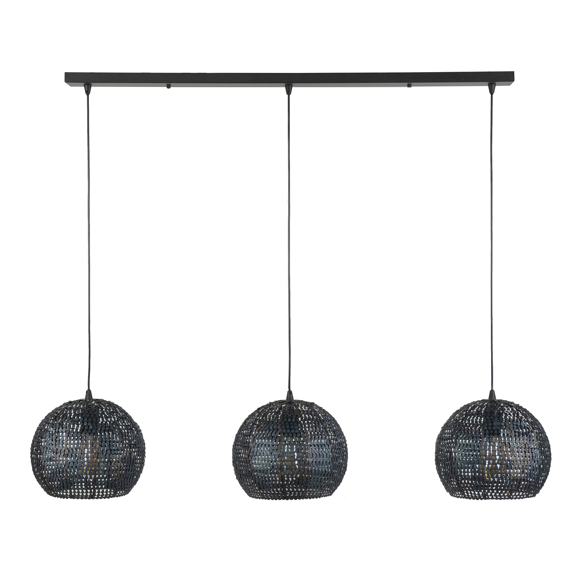 Lampe suspendue Armor Orb 3 lumières - Marron noir