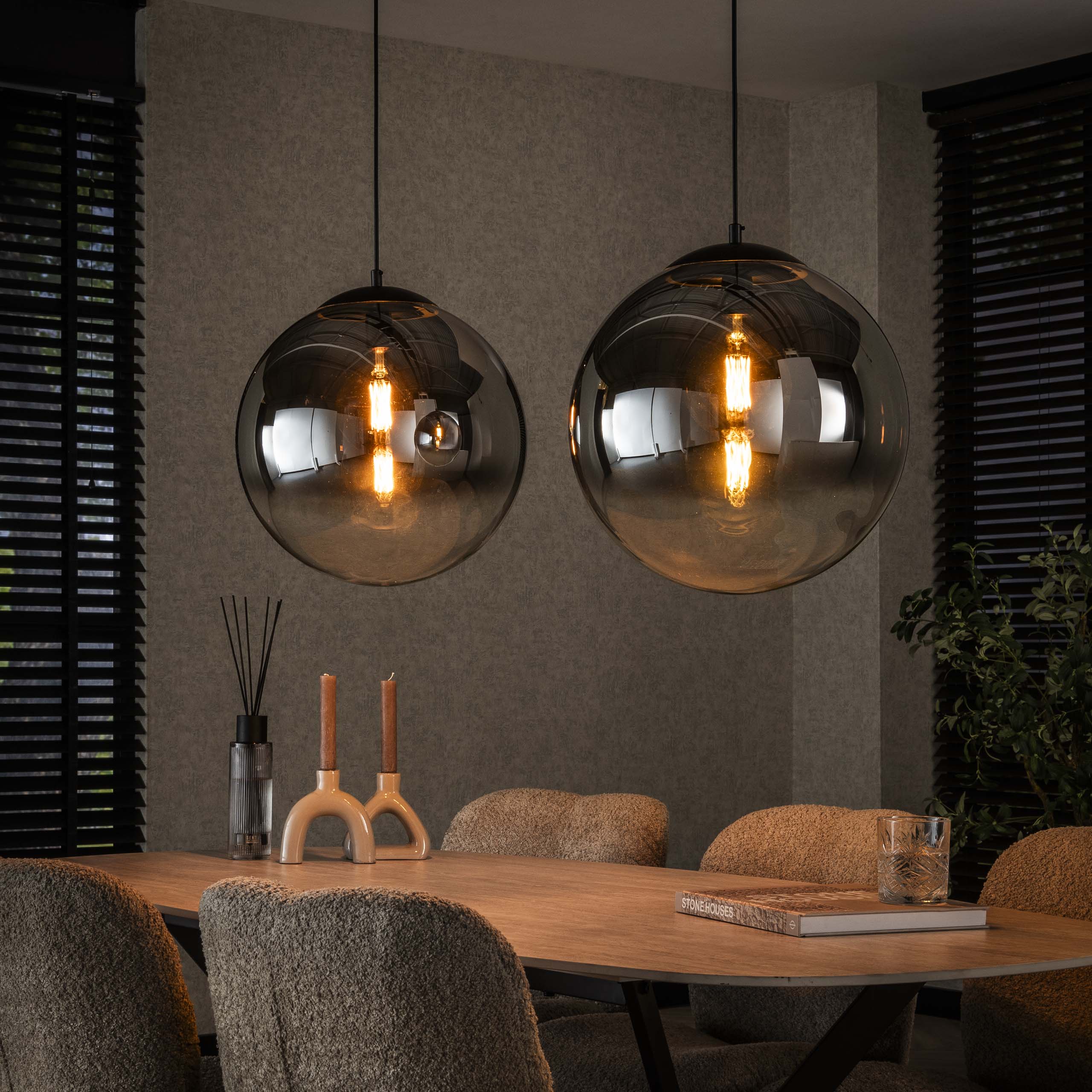 Lampe suspendue 2L bubble shaded XL / Noir Artic