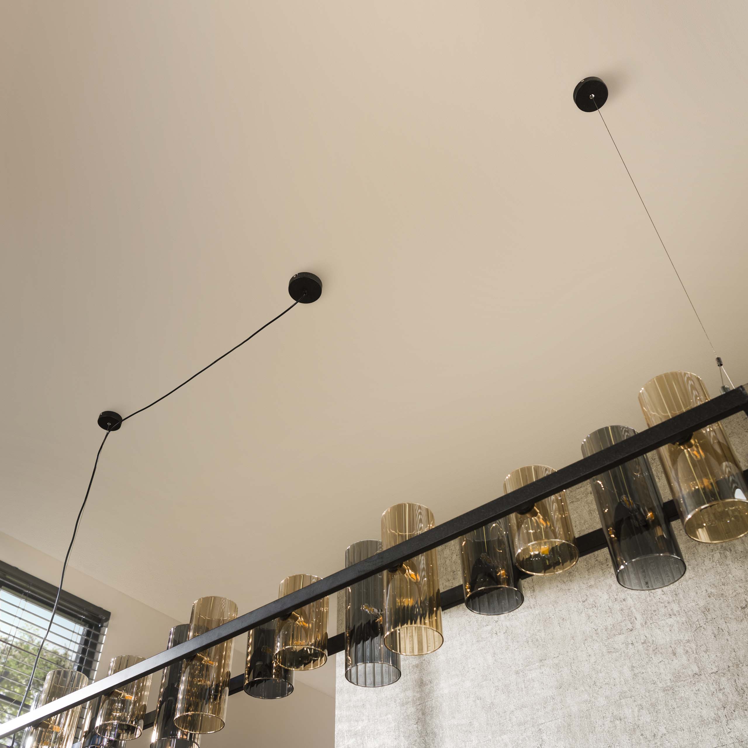 Lampe suspendue cylindre 14L verre mixte (G9) / Noir Artic