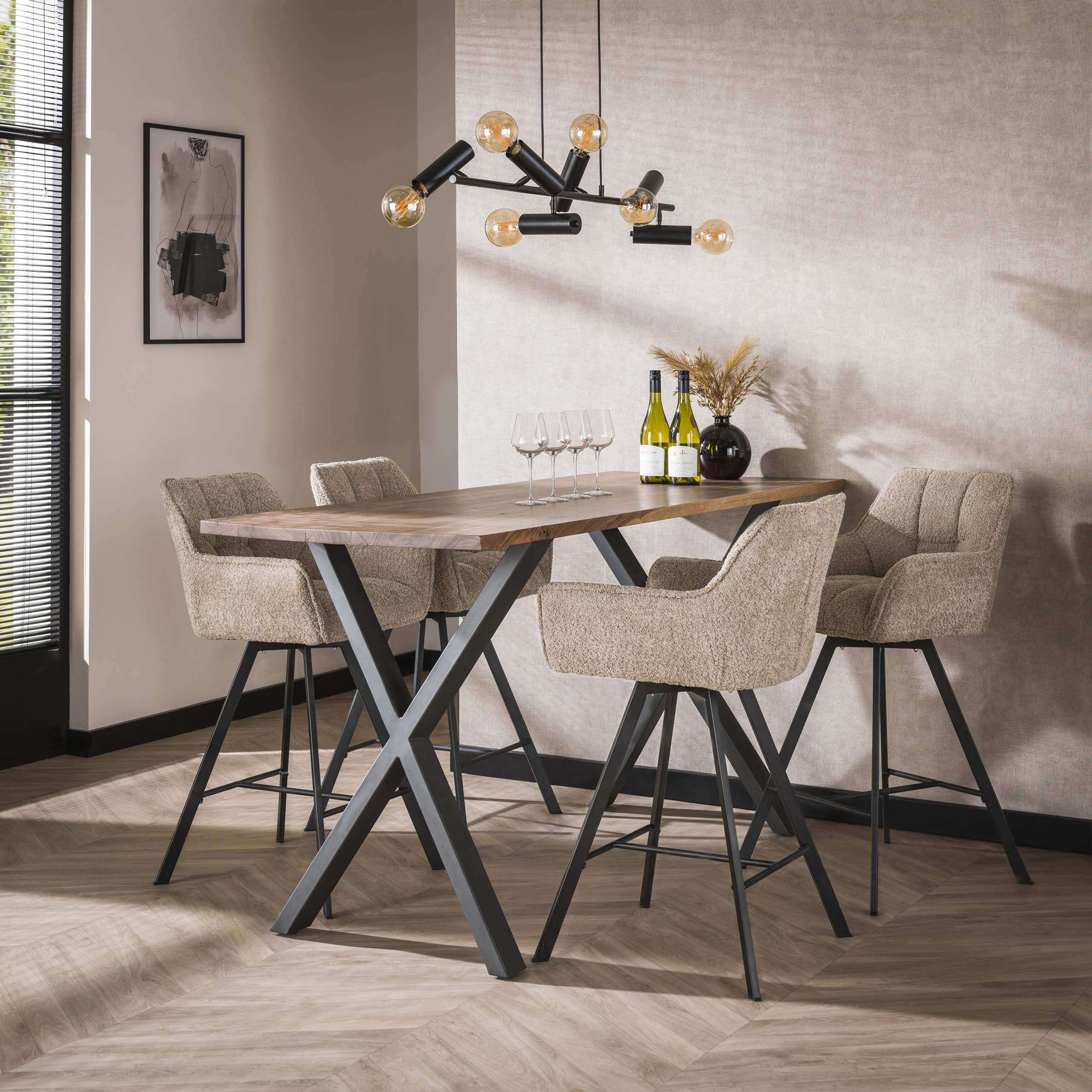 Grille de chaise de bar rotative. VPE2 / Boucle couleur sable