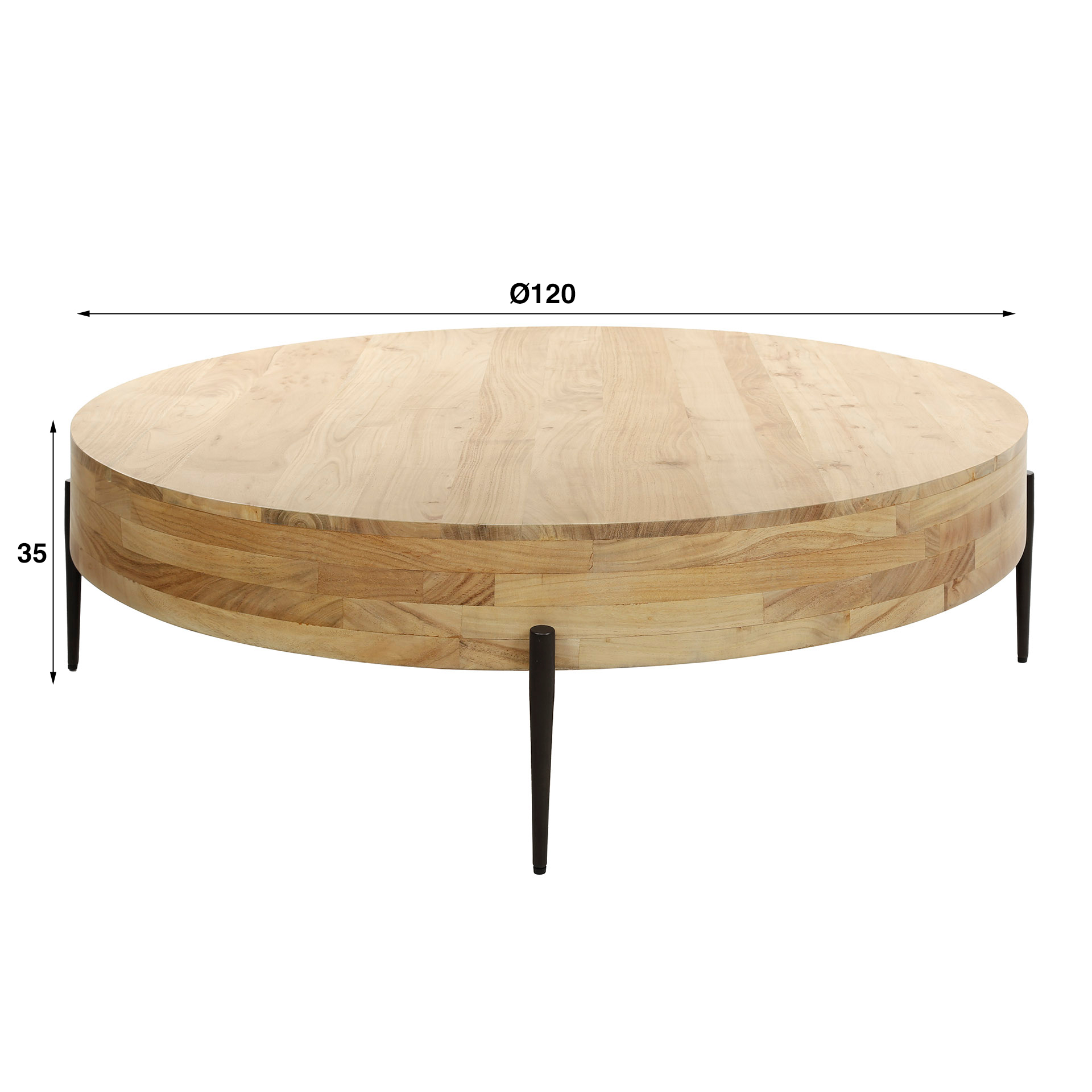 Table basse Bulky Wood Ø120 - Acacia massif