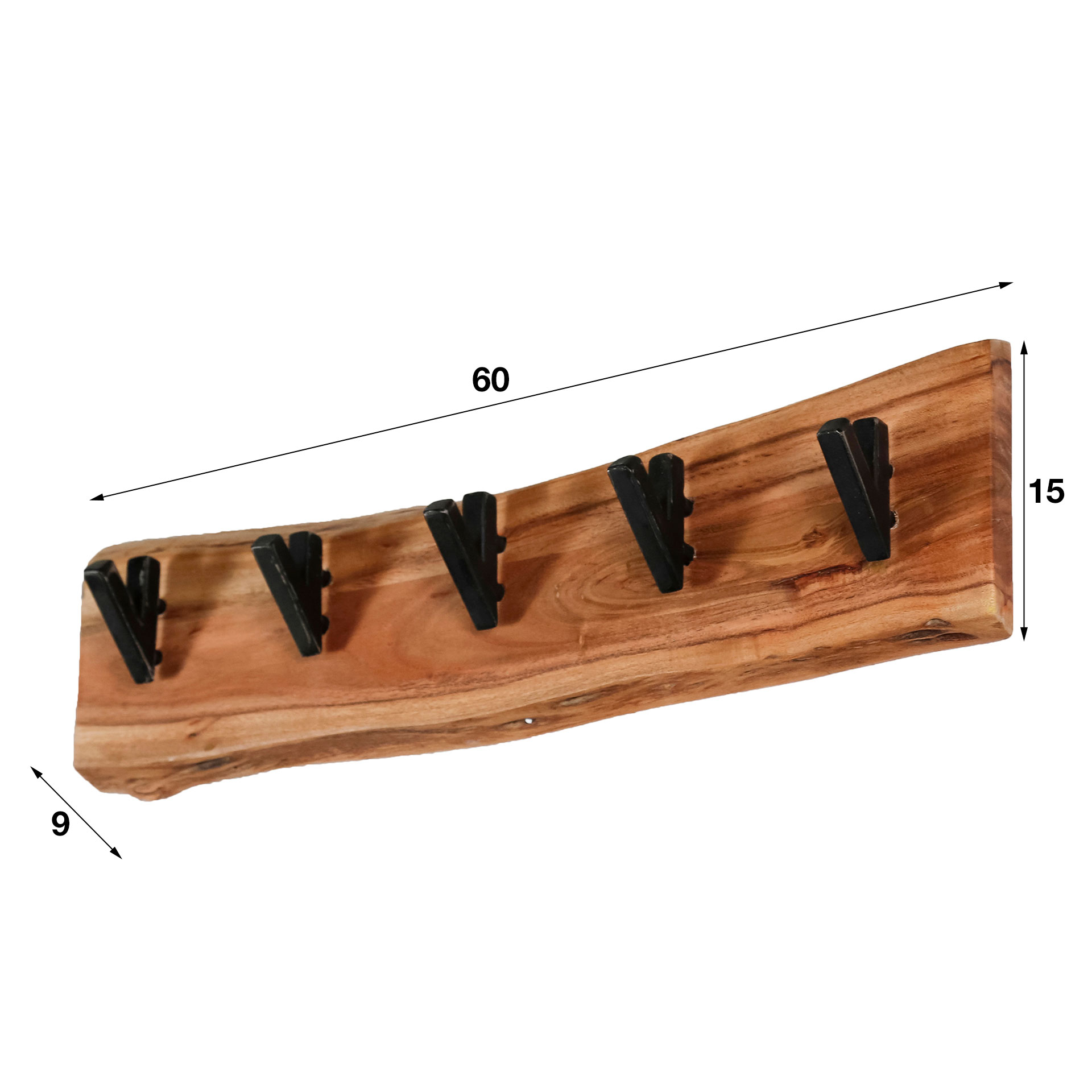 Portemanteau Short Wood 5 patères