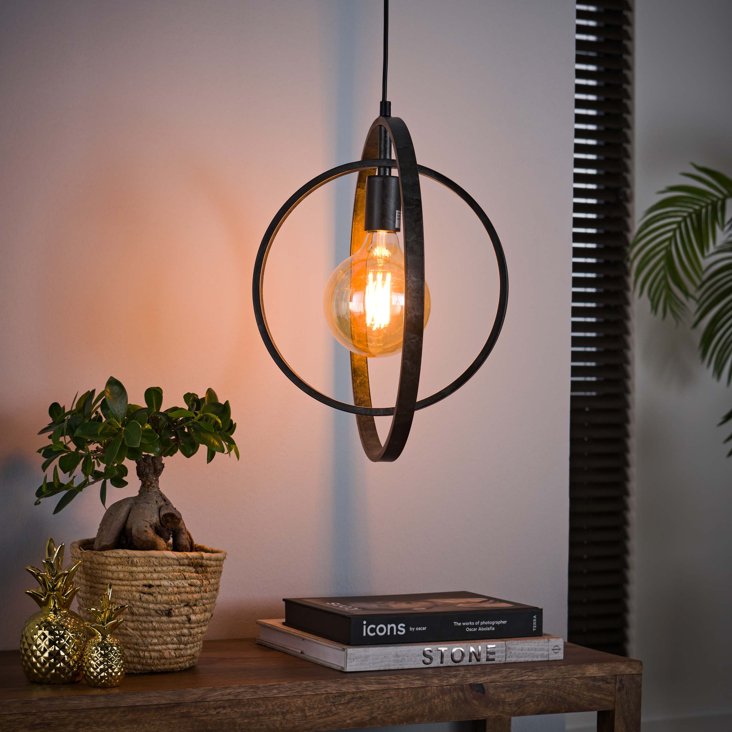 Lampe suspendue Turn Around 1 lumière - Charbon