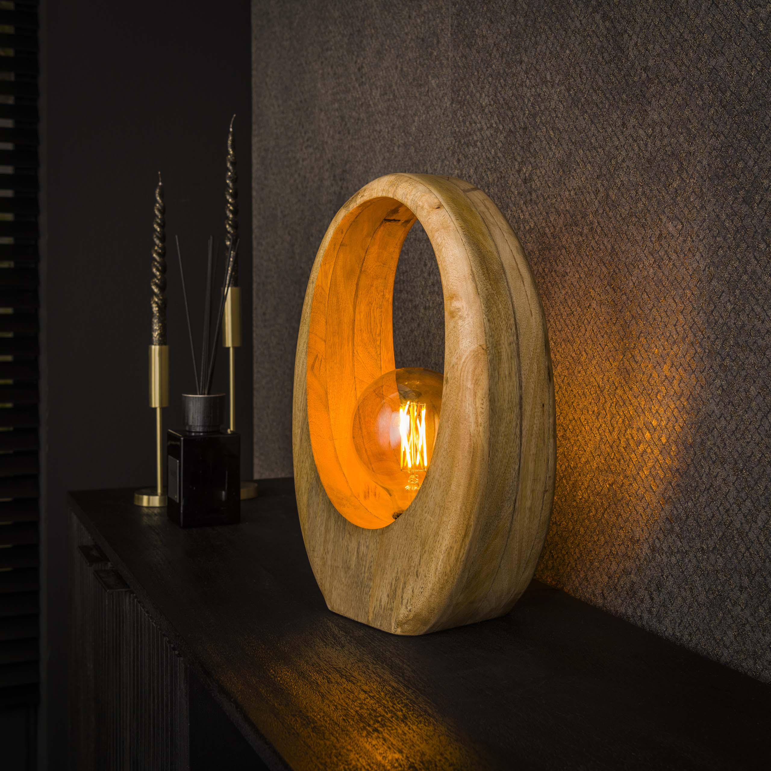 Lampe de table 1L Arch bois L