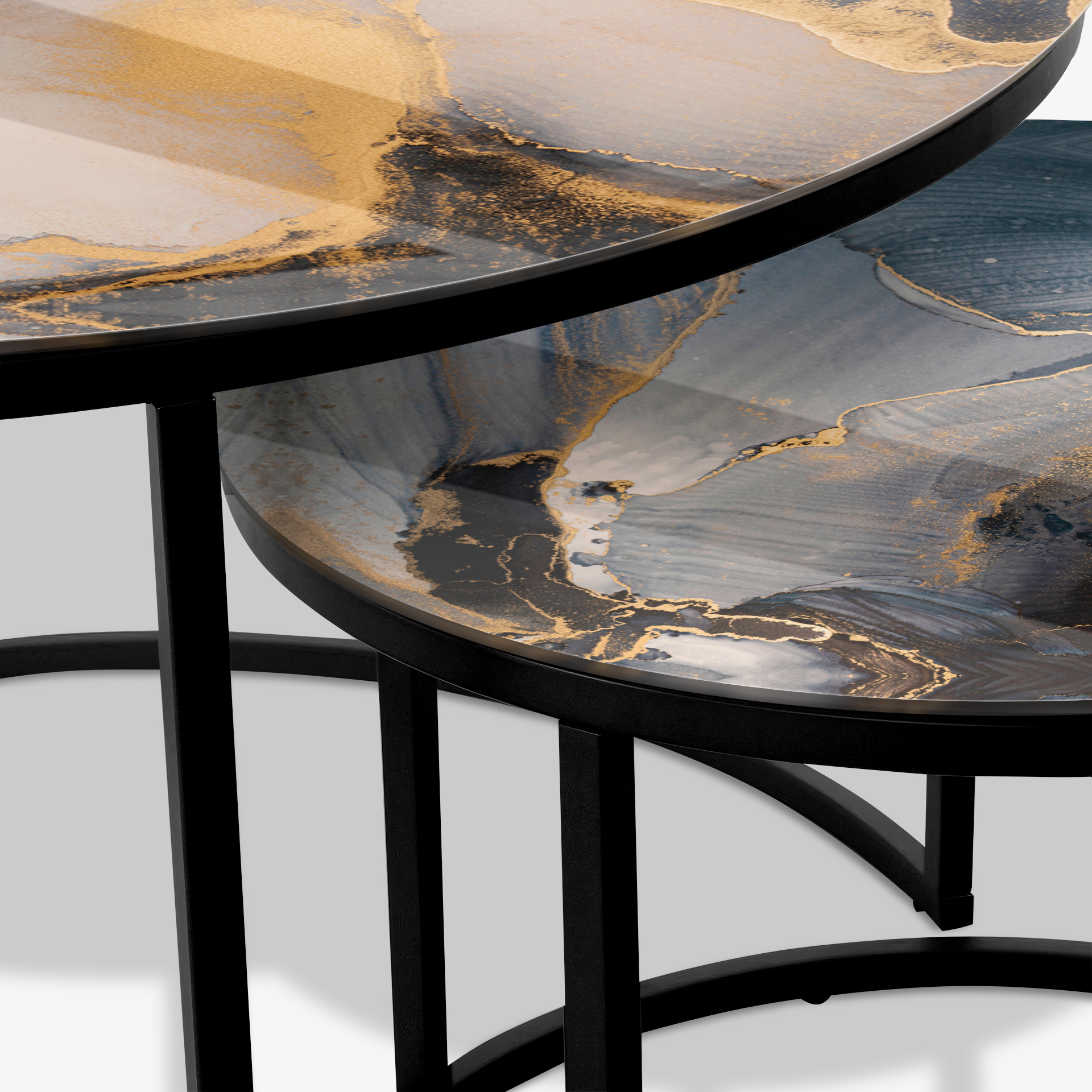 Table basse Noir - Marbre Abstrait