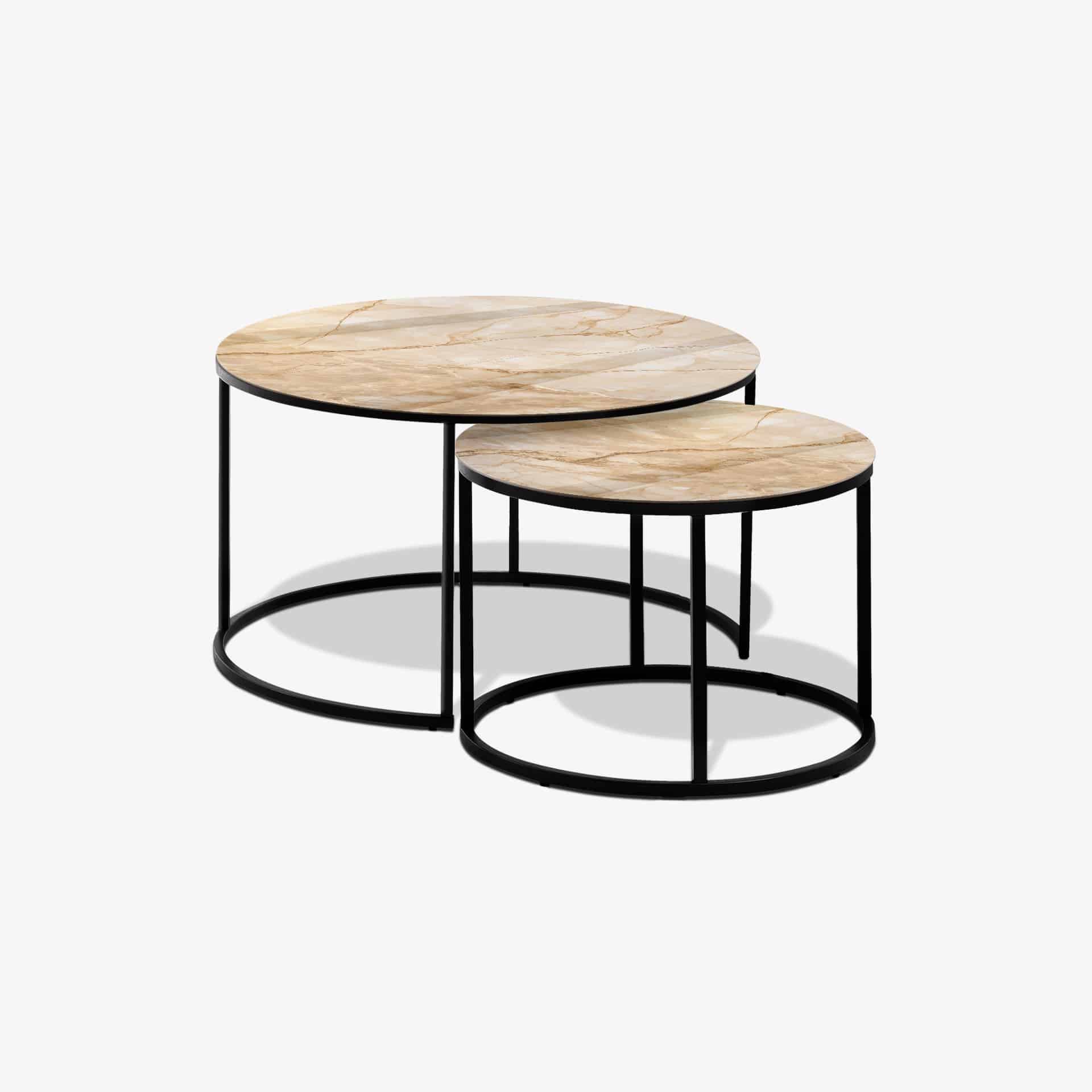 Table basse Noir - Veines Dorées