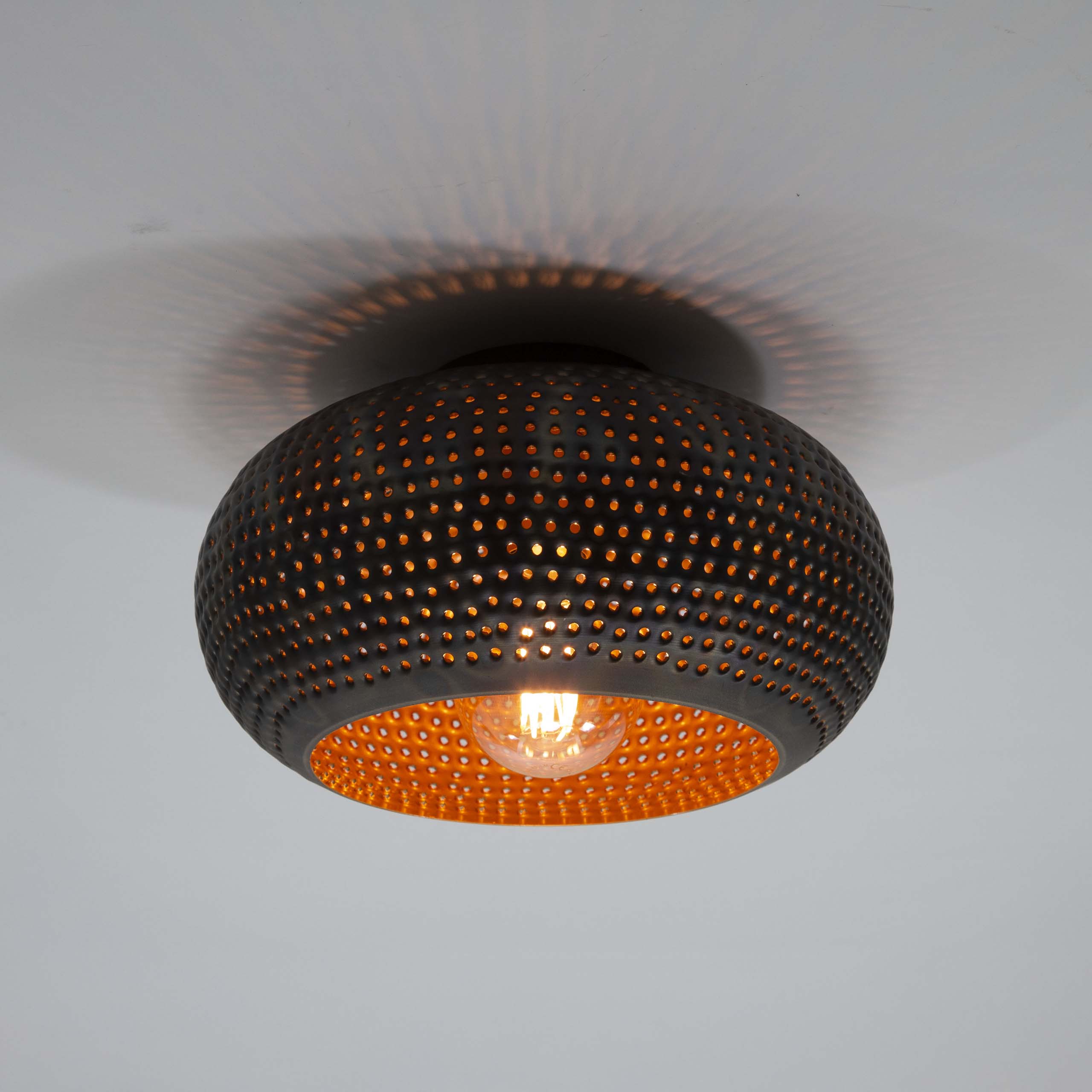 Plafonnier Ø35 poinçon disque / Marron noir