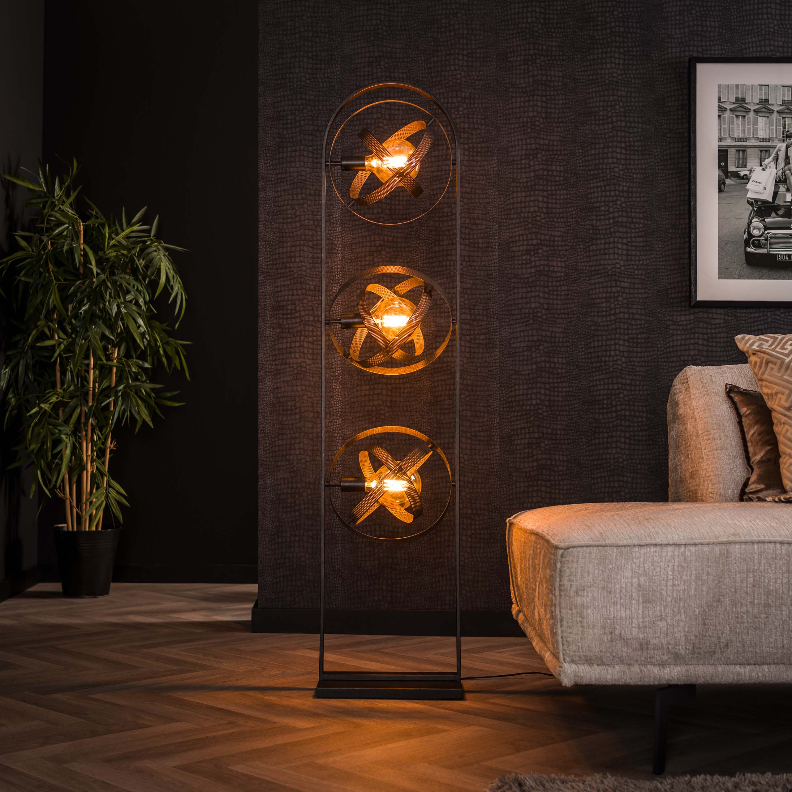 Lampadaire Cosmos 3 lumières Artic noir