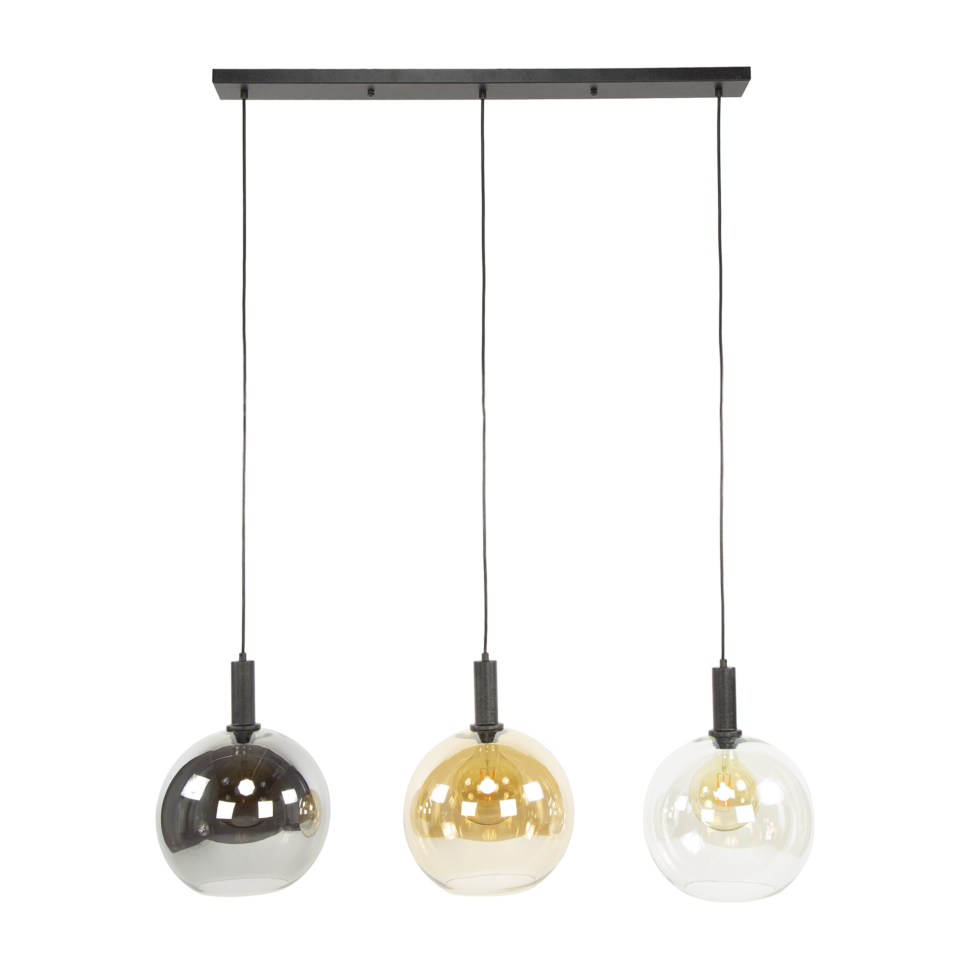 Lampe suspendue Sfera Tricolore 3 lumières - Noir arctique