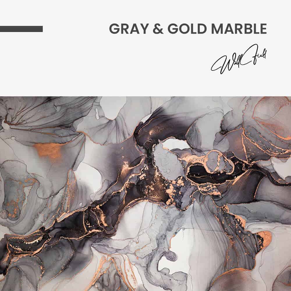 Grey & Gold Abstract Marble – Verre
