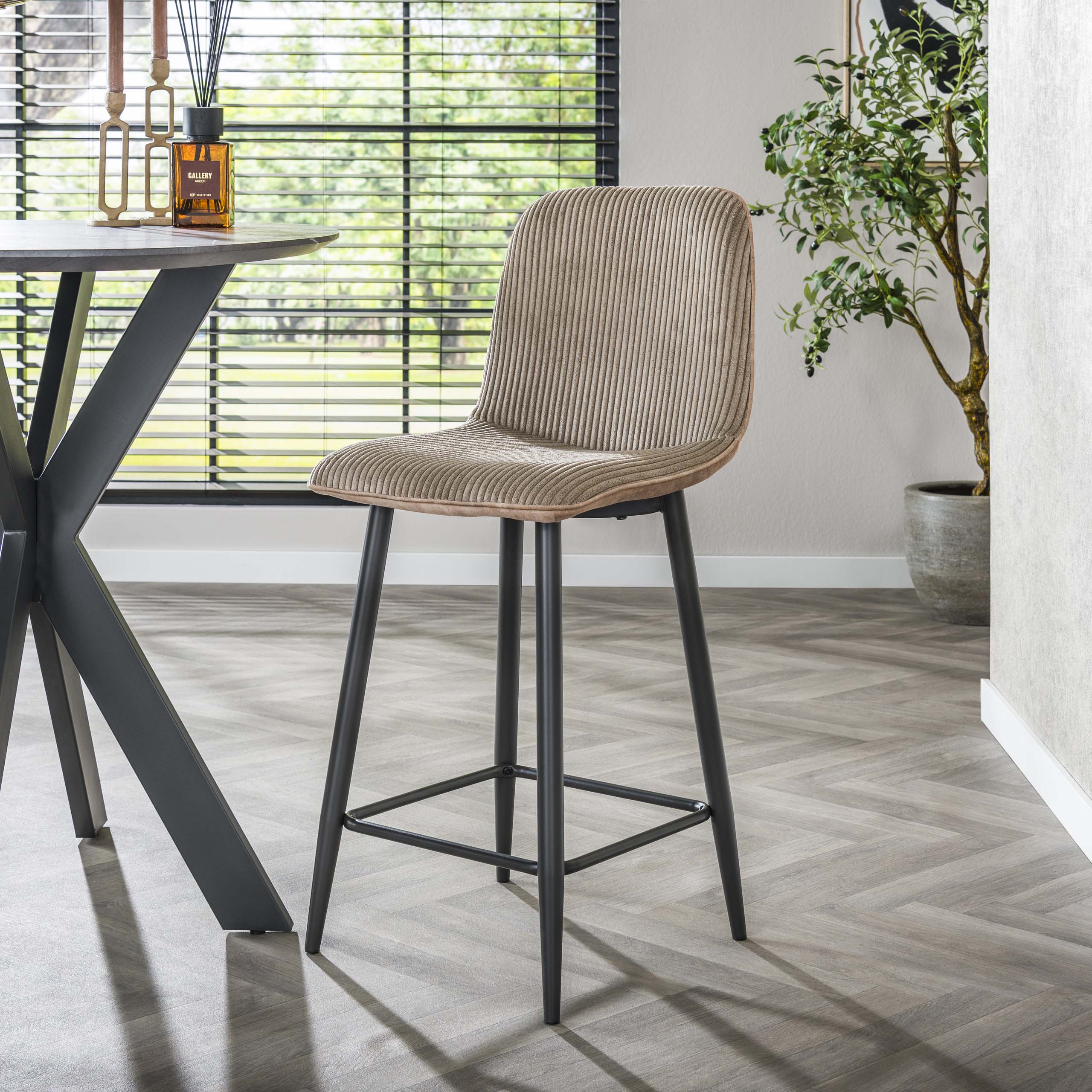 Chaise de bar Rib - emballé par 2 - Sable rocheux