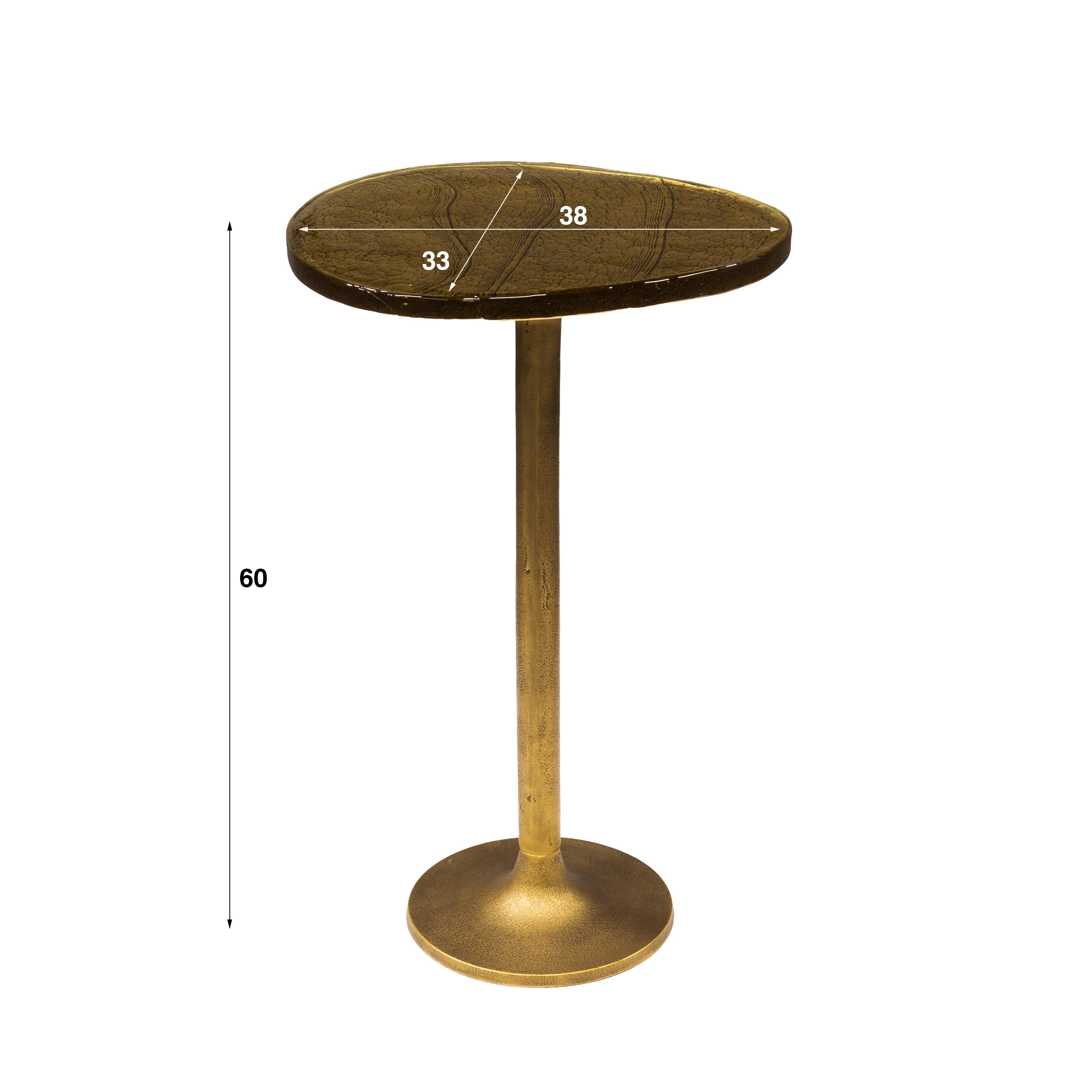 Table d'appoint Eclipse haute - Or antique