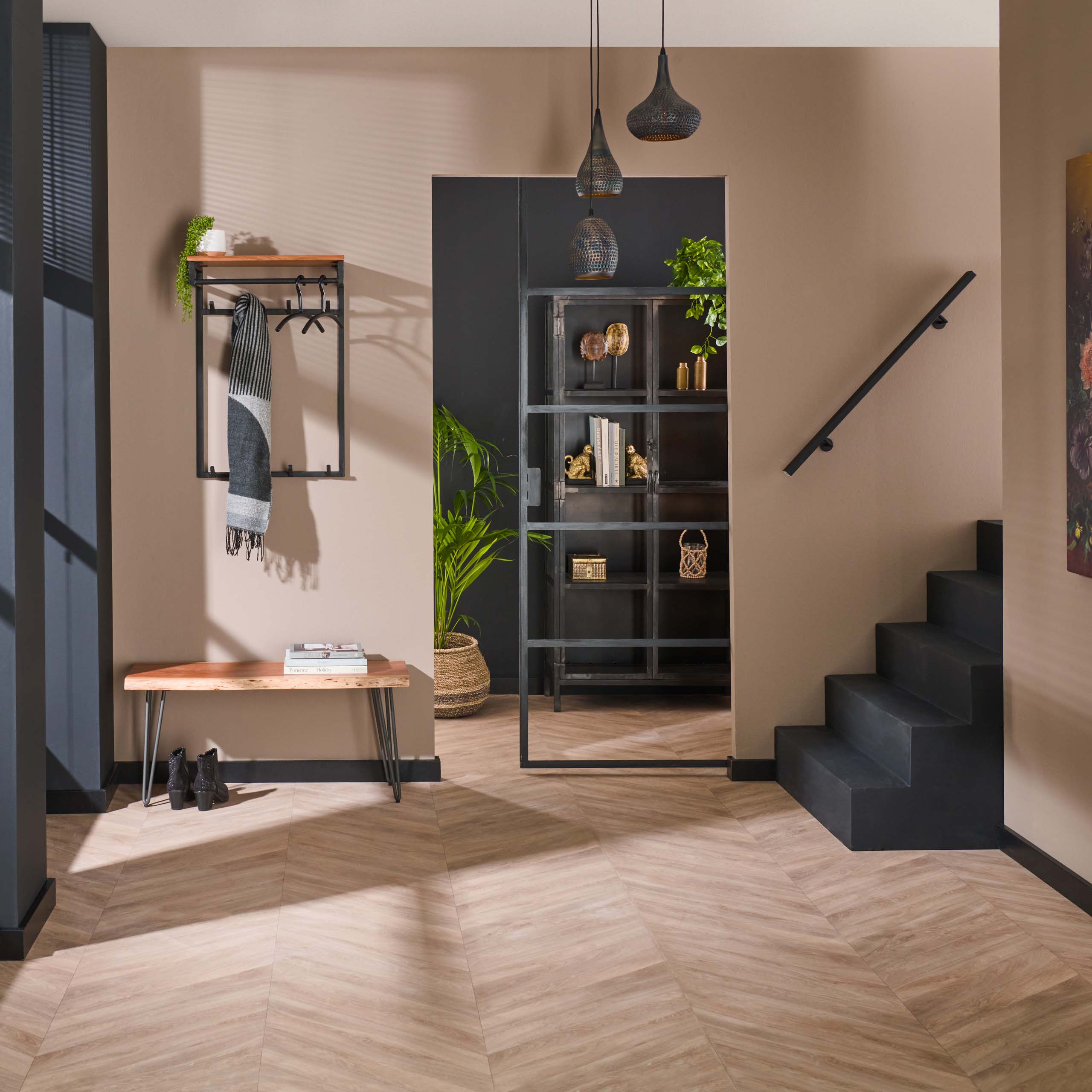 Porte manteau sur mesure haut 2x4 patères / Acacia massif naturel