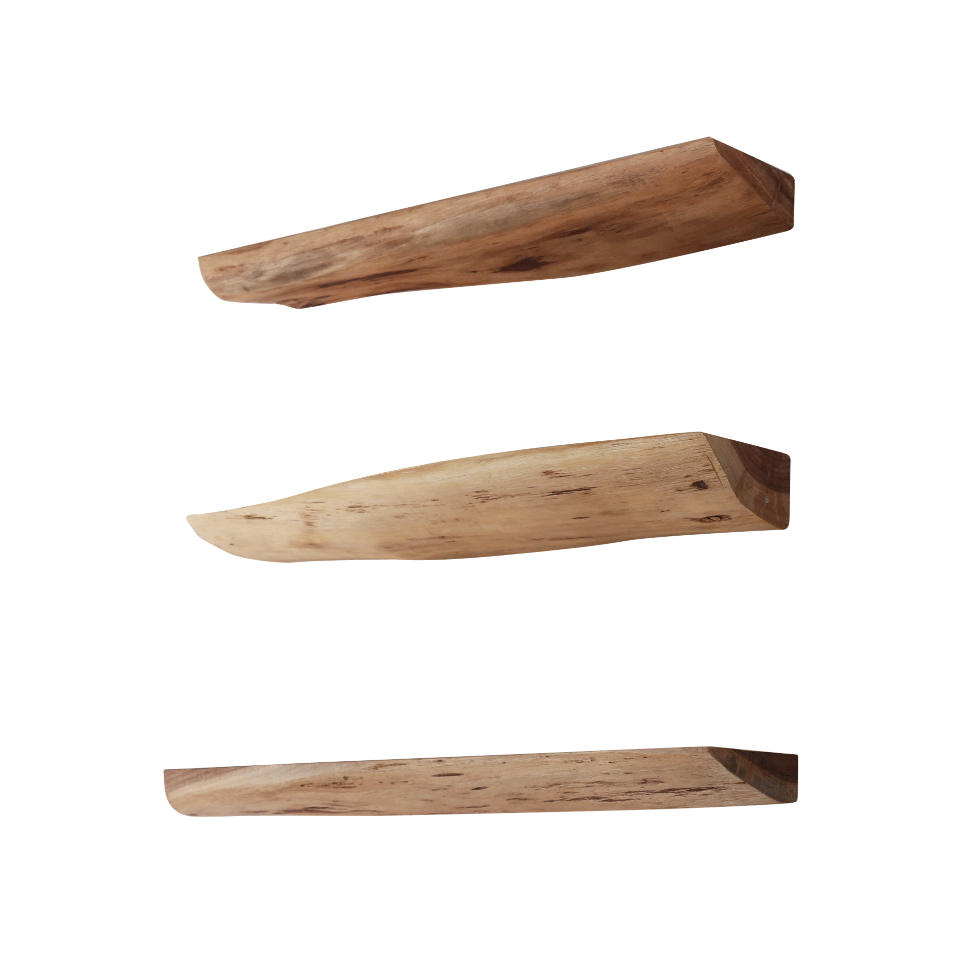 Etagère murale Edge 60 cm - lot de 3 - Acacia massif