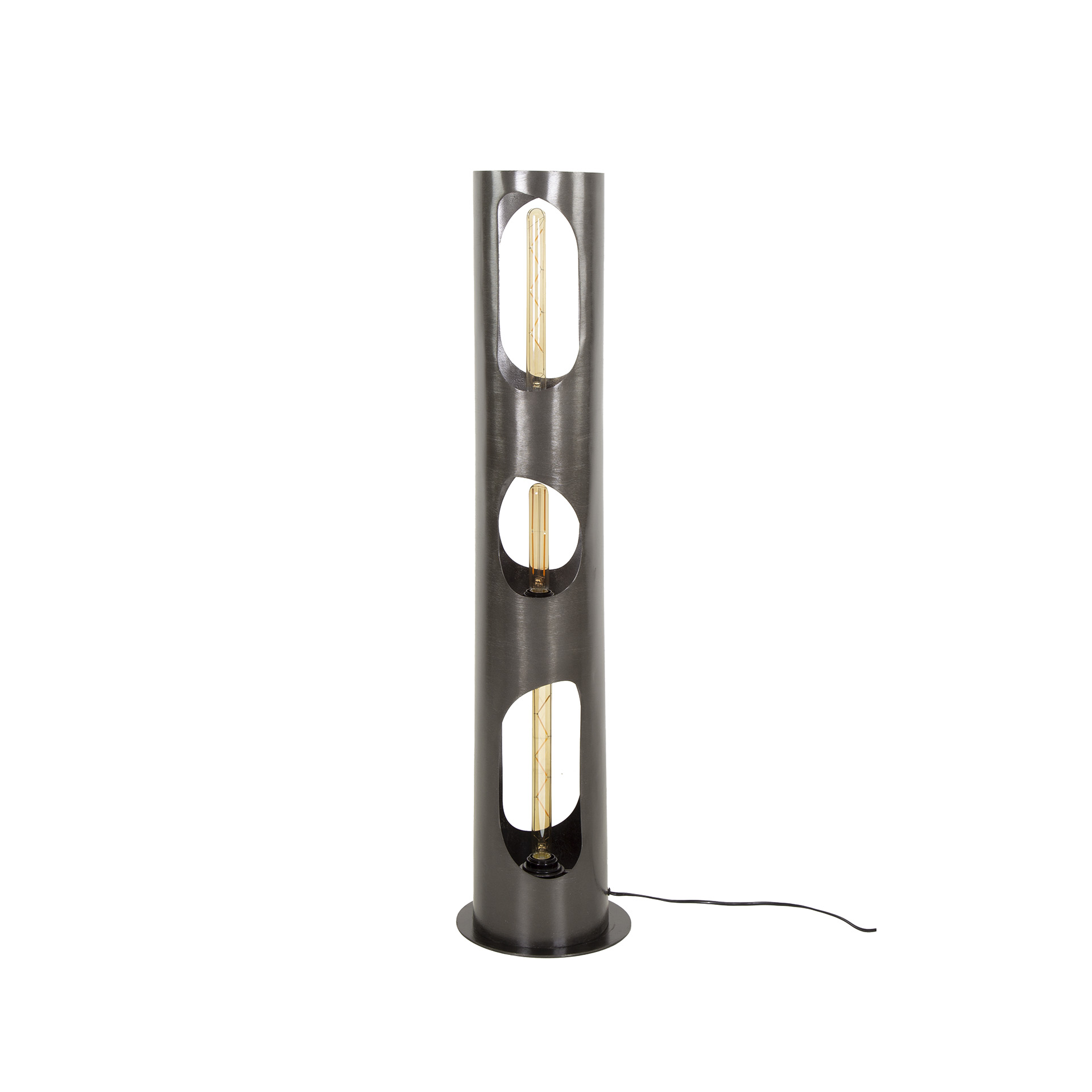 Lampadaire Organic Cylindre 3 lumières - Nickel noir
