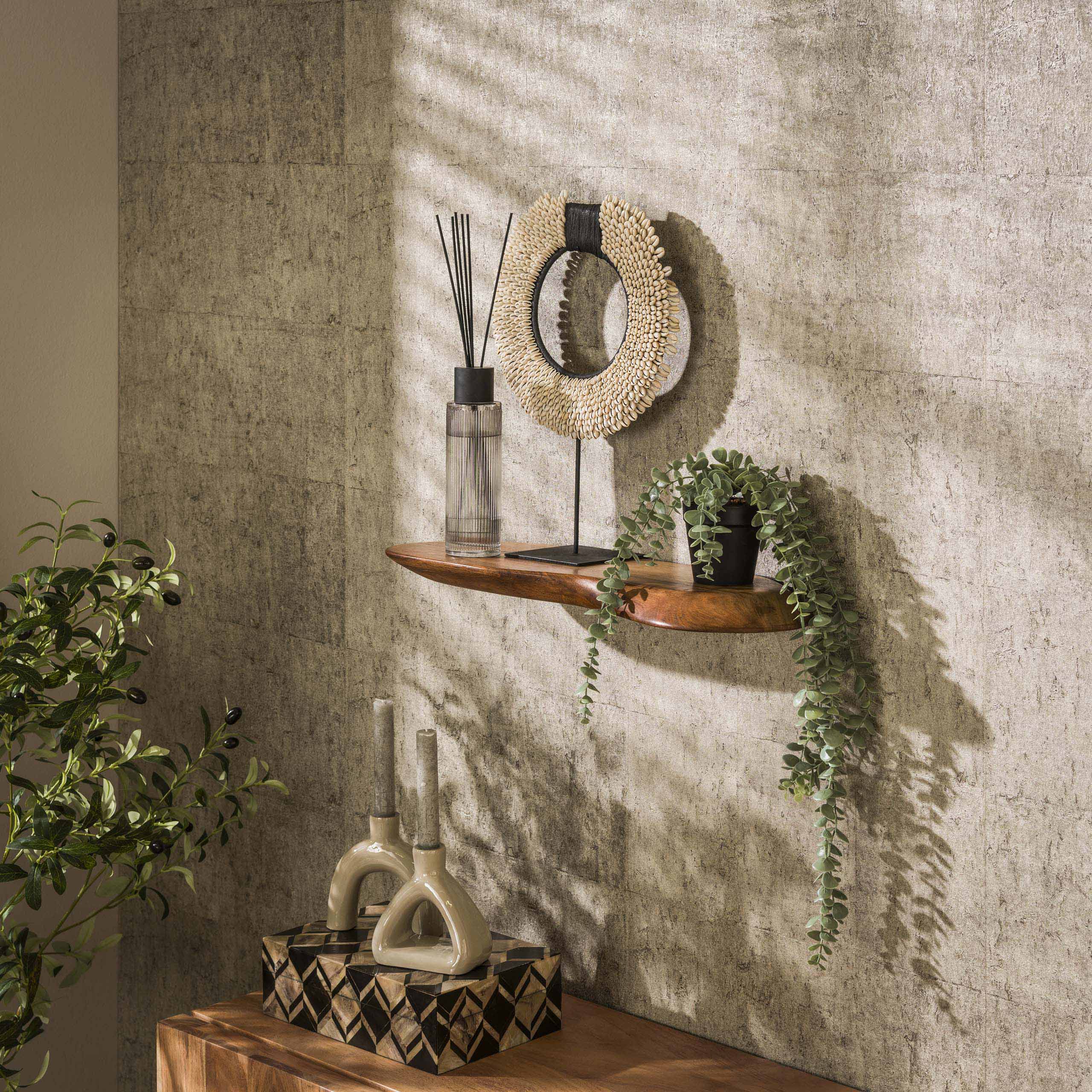 Etagère murale Organic 60 cm - Acacia massif