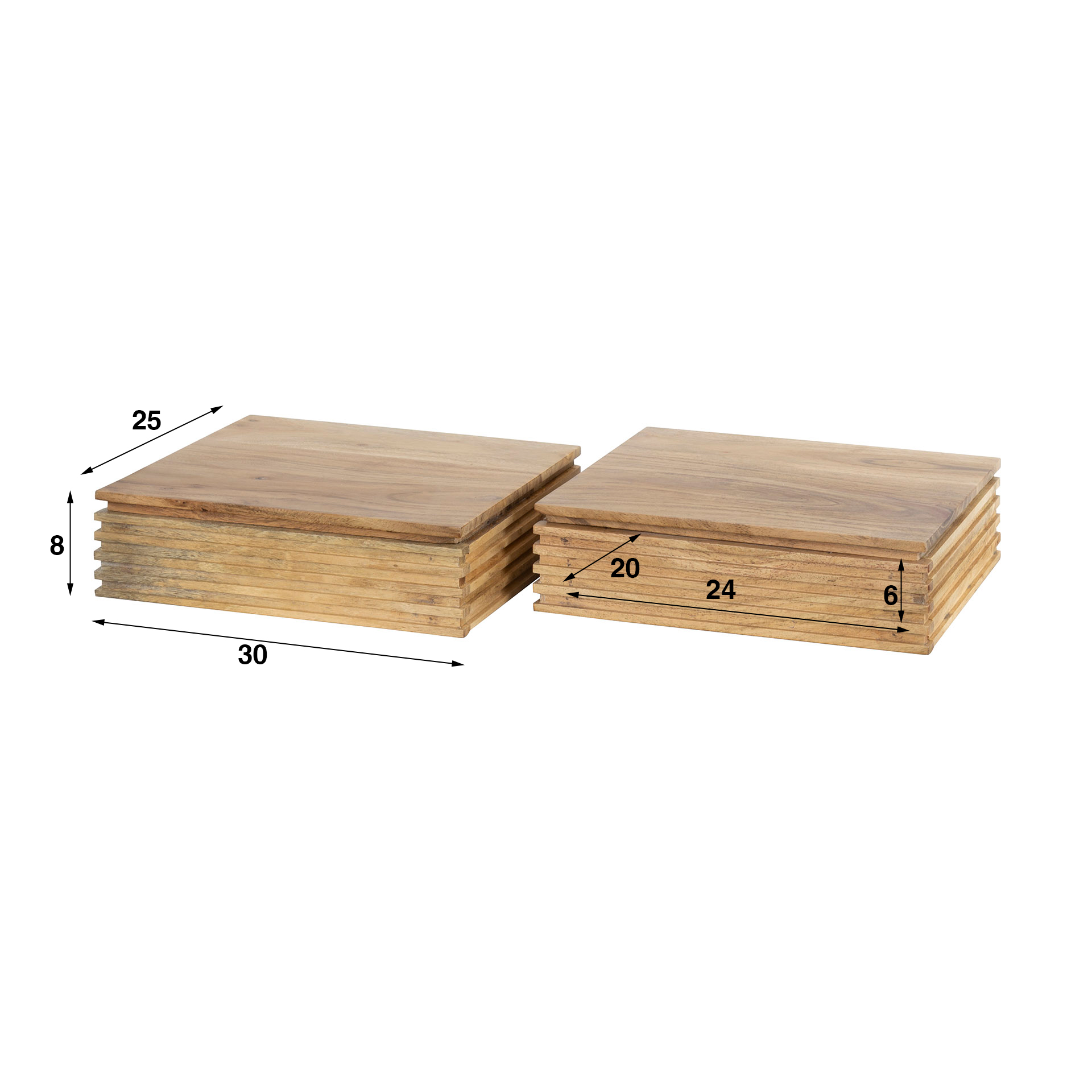 Table de chevet Layer XS 1 tiroir - lot de 2 - Acacia massif