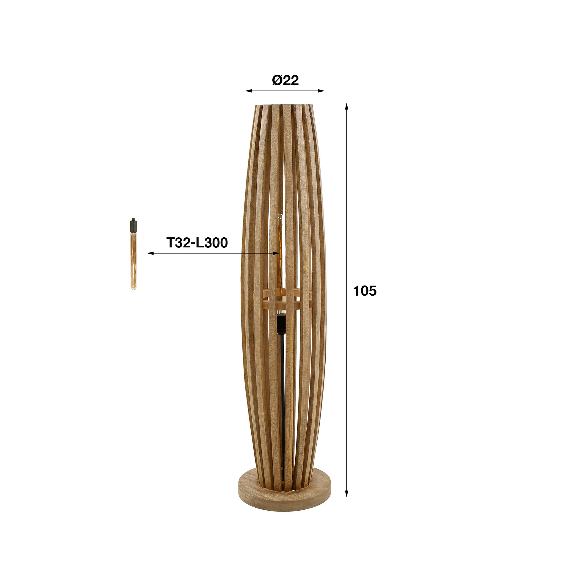 Lampadaire 2L orbite / Manguier massif naturel