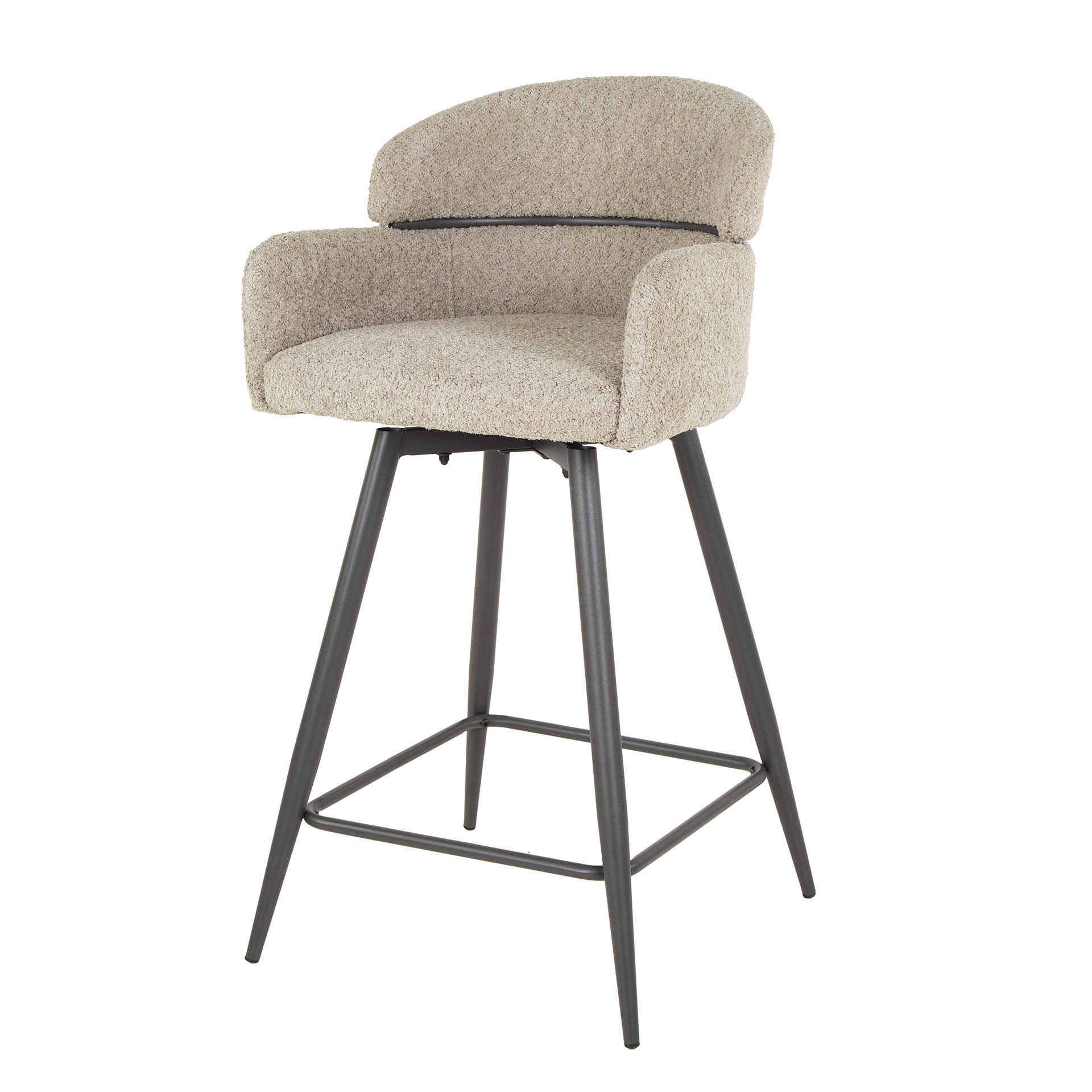 Chaise de bar pivotante boucle dossier rond VPE2 / Boucle couleur sable
