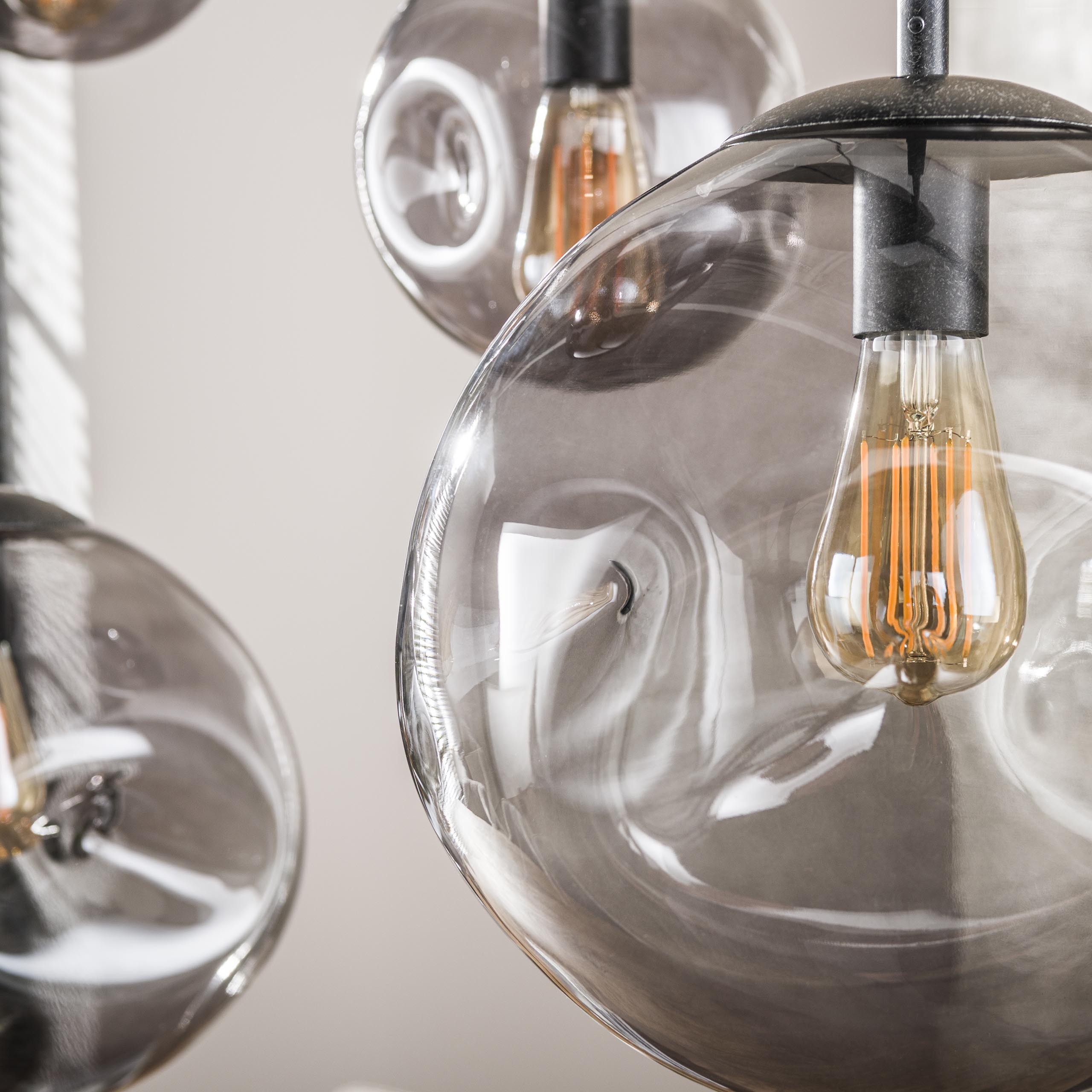 Lampe suspendue Stellar Black 6 lumières - Noir arctique