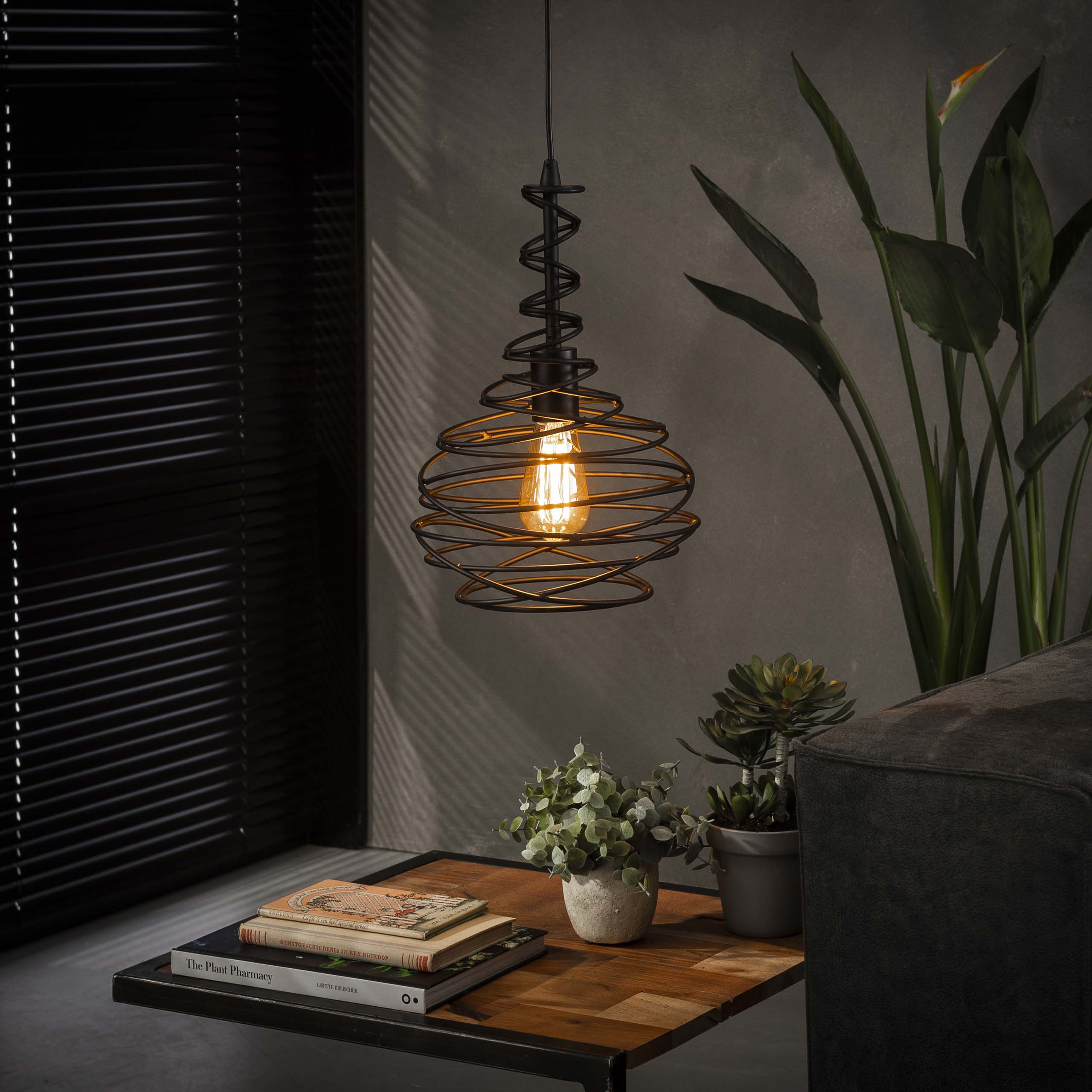 Lampe suspendue 1x Ø25 cône tournant / Noir