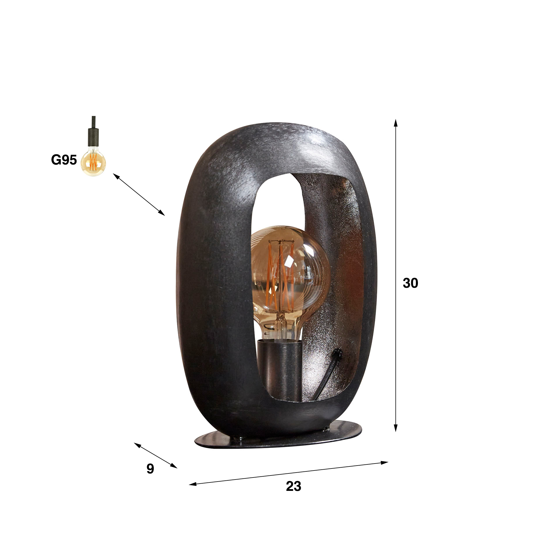 Lampe de table Arch / Nickel noir
