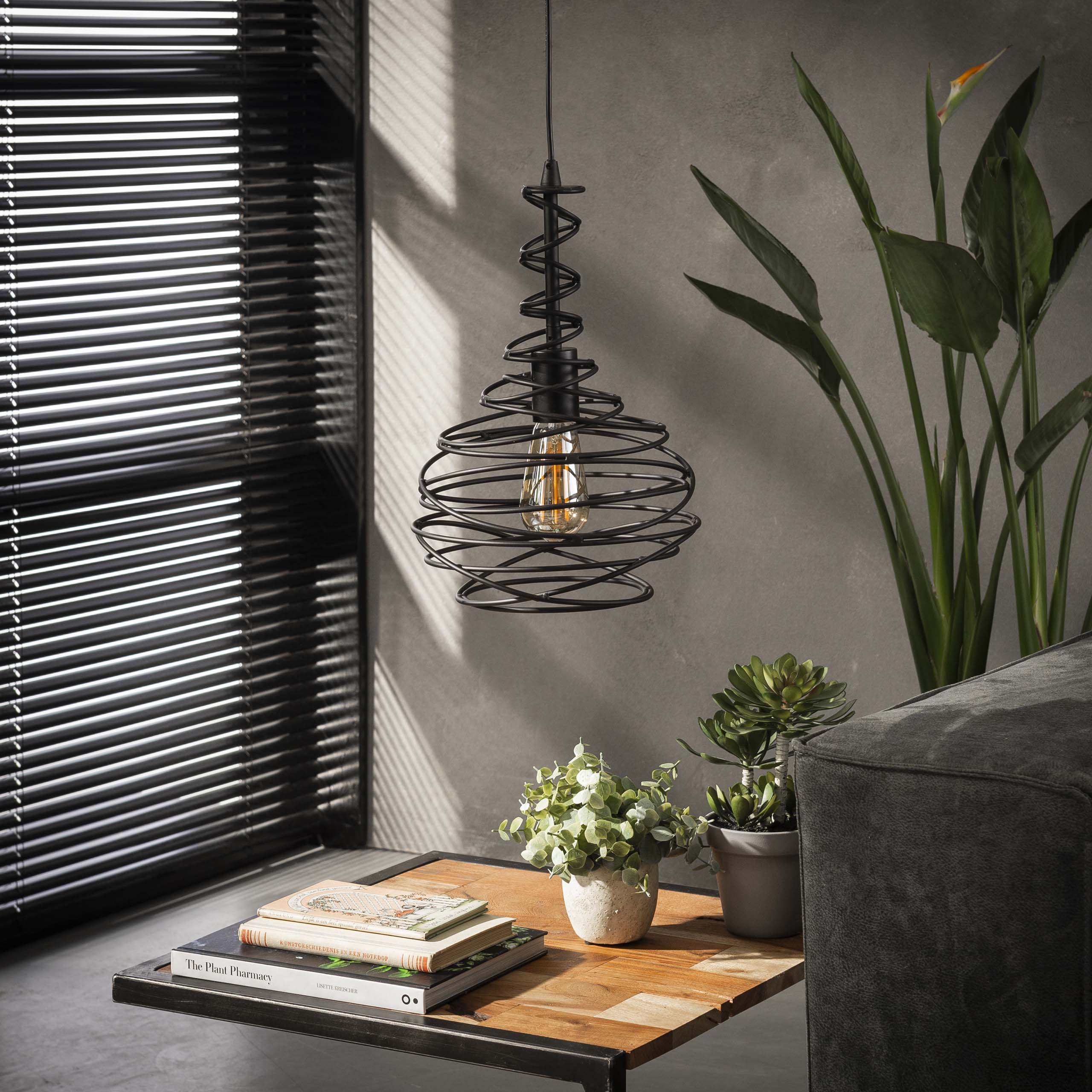 Lampe suspendue 1x Ø25 cône tournant / Noir