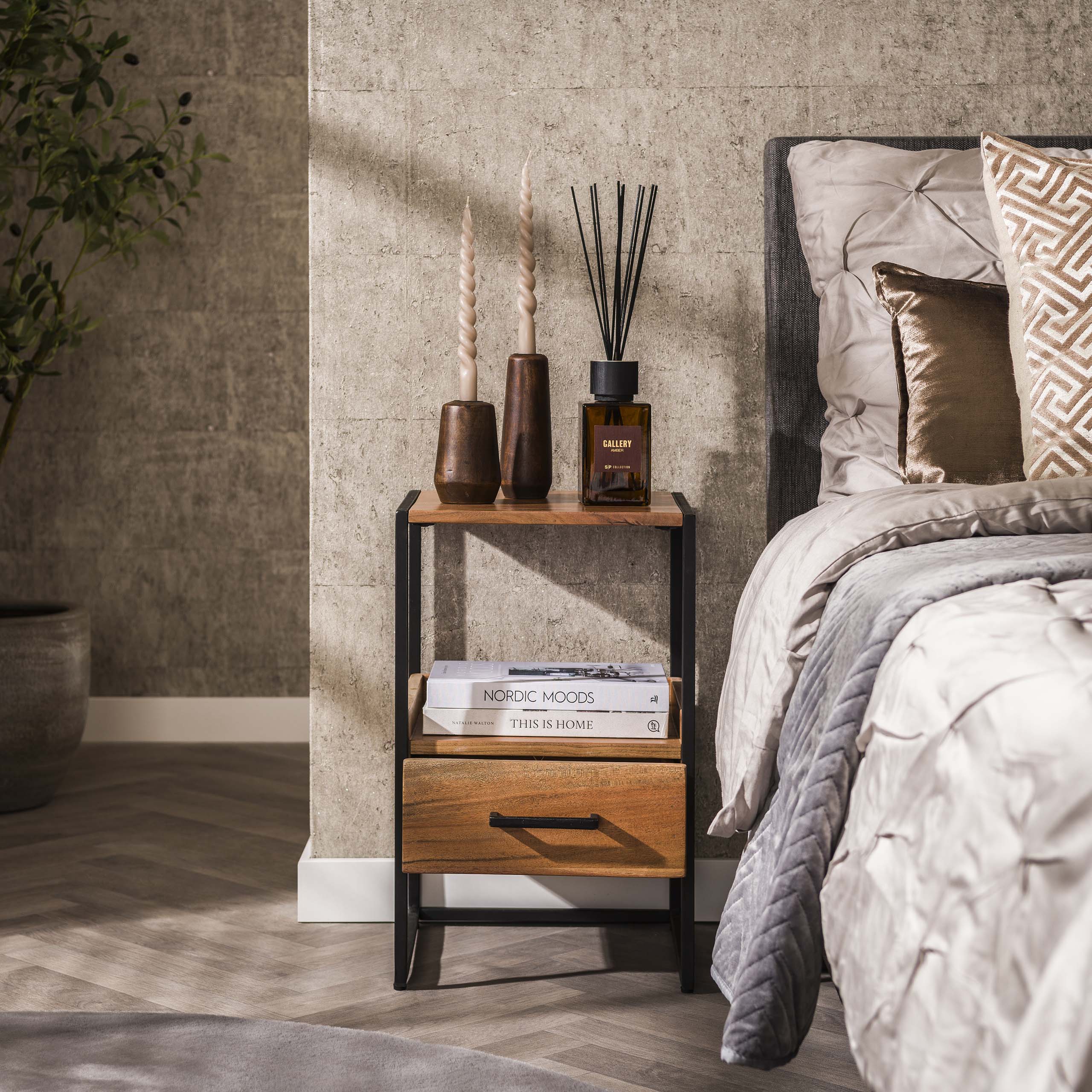 Table de chevet 1L niche XS / Acacia massif naturel