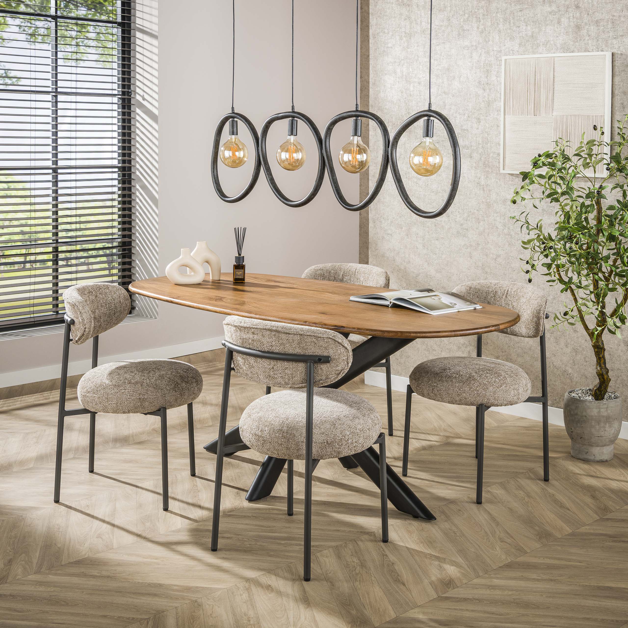 Lampe suspendue Pebble 4 lumières - Noir arctique
