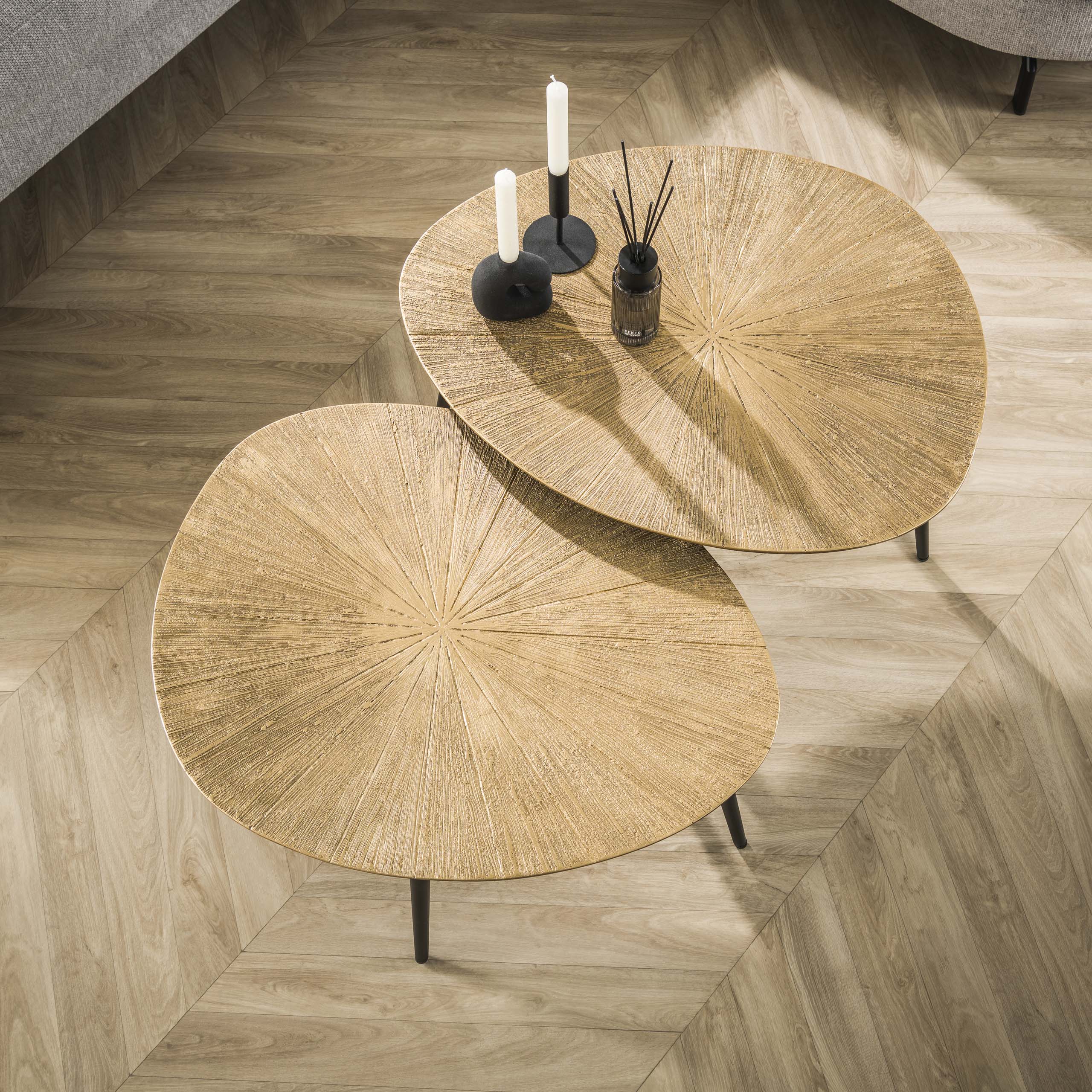Table basse Ray bio - Lot de 2 - Or antique