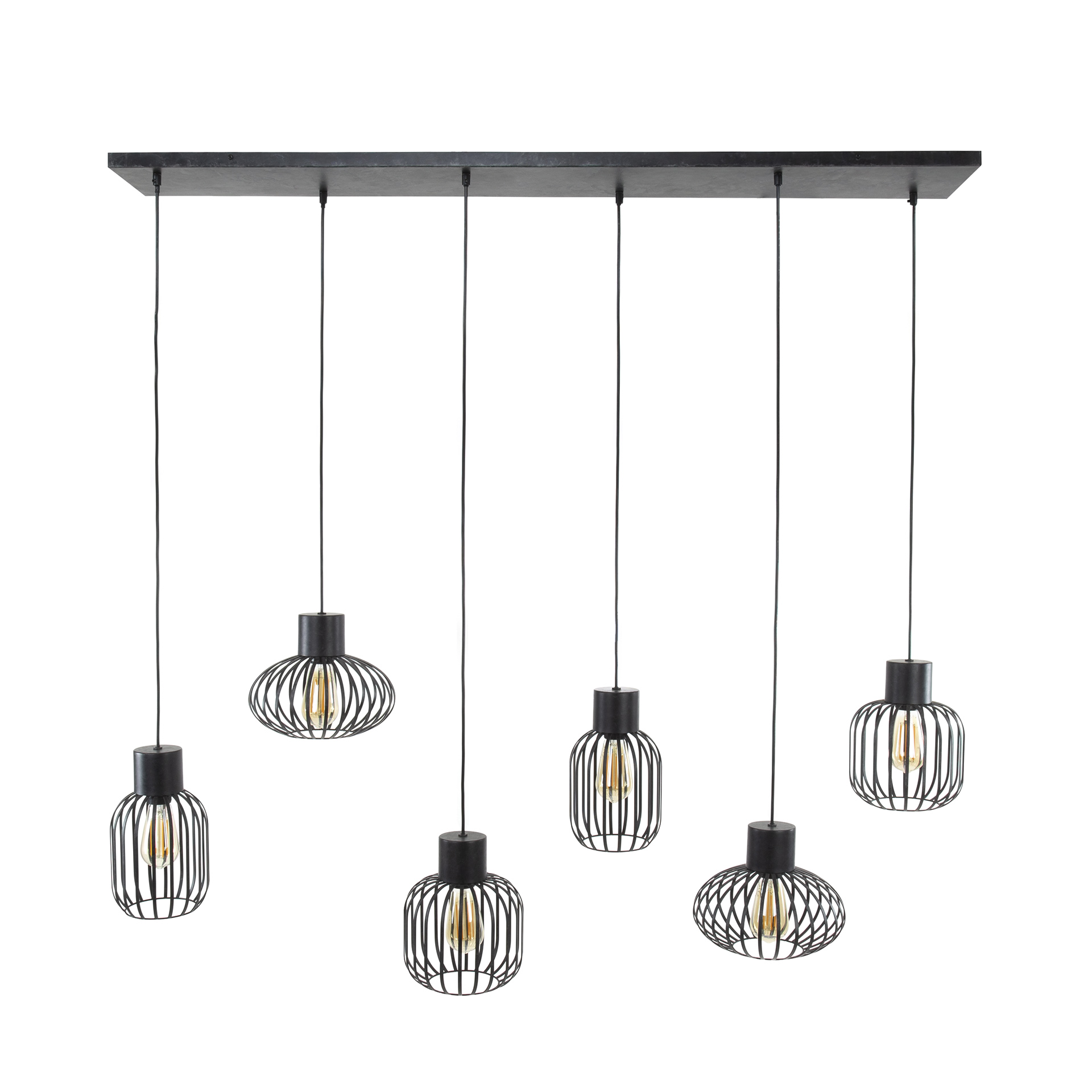 Lampe suspendue 3+3 mix métal / Charbon