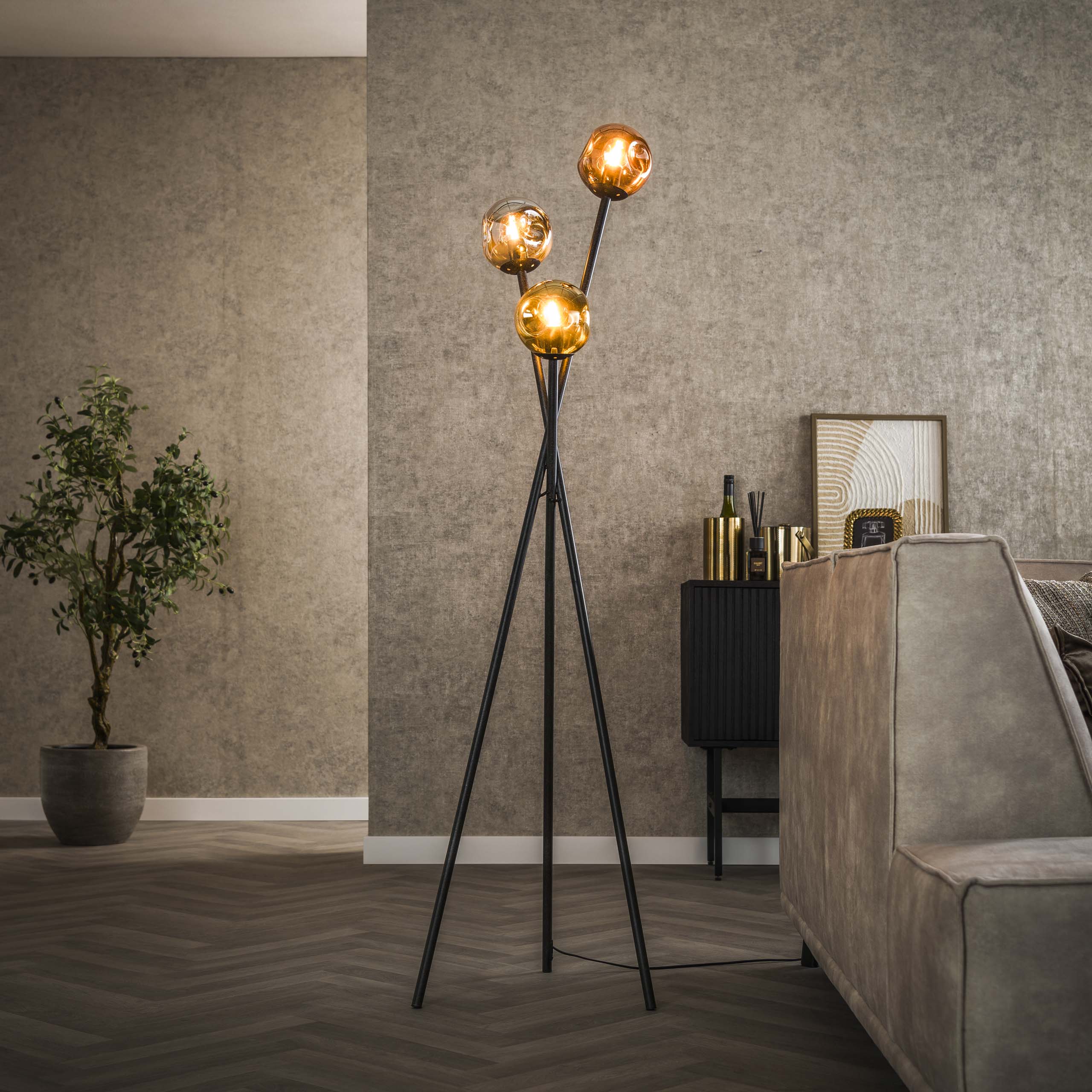 Lampadaire Molecule 3 lumières Artic noir