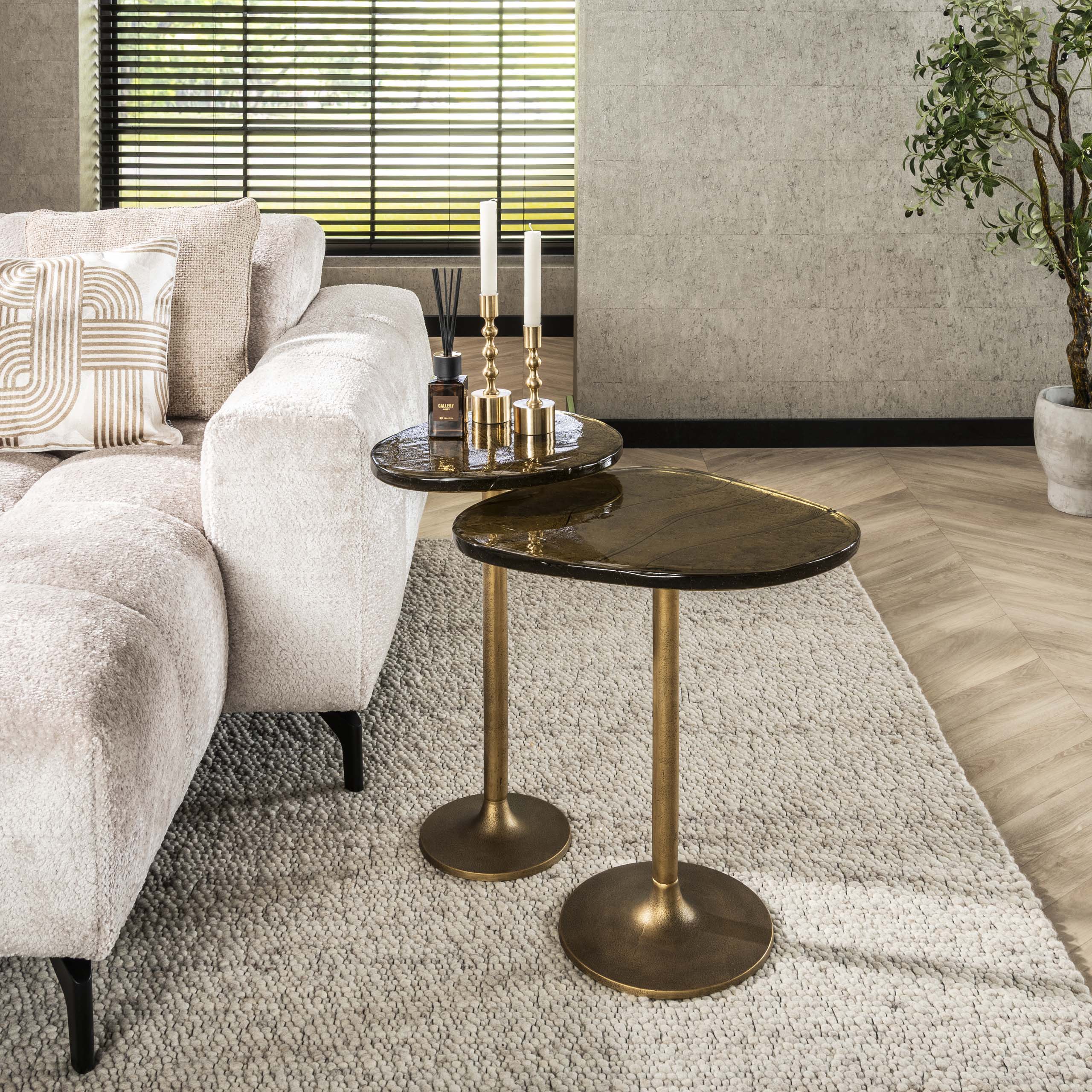 Table d'appoint Eclipse haute - Or antique