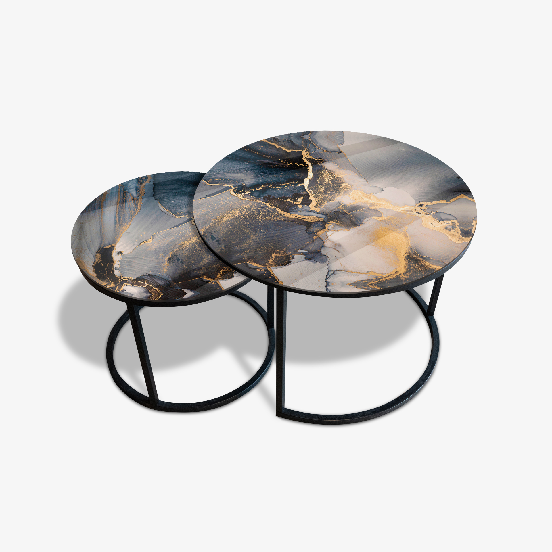Table basse Noir - Marbre Abstrait