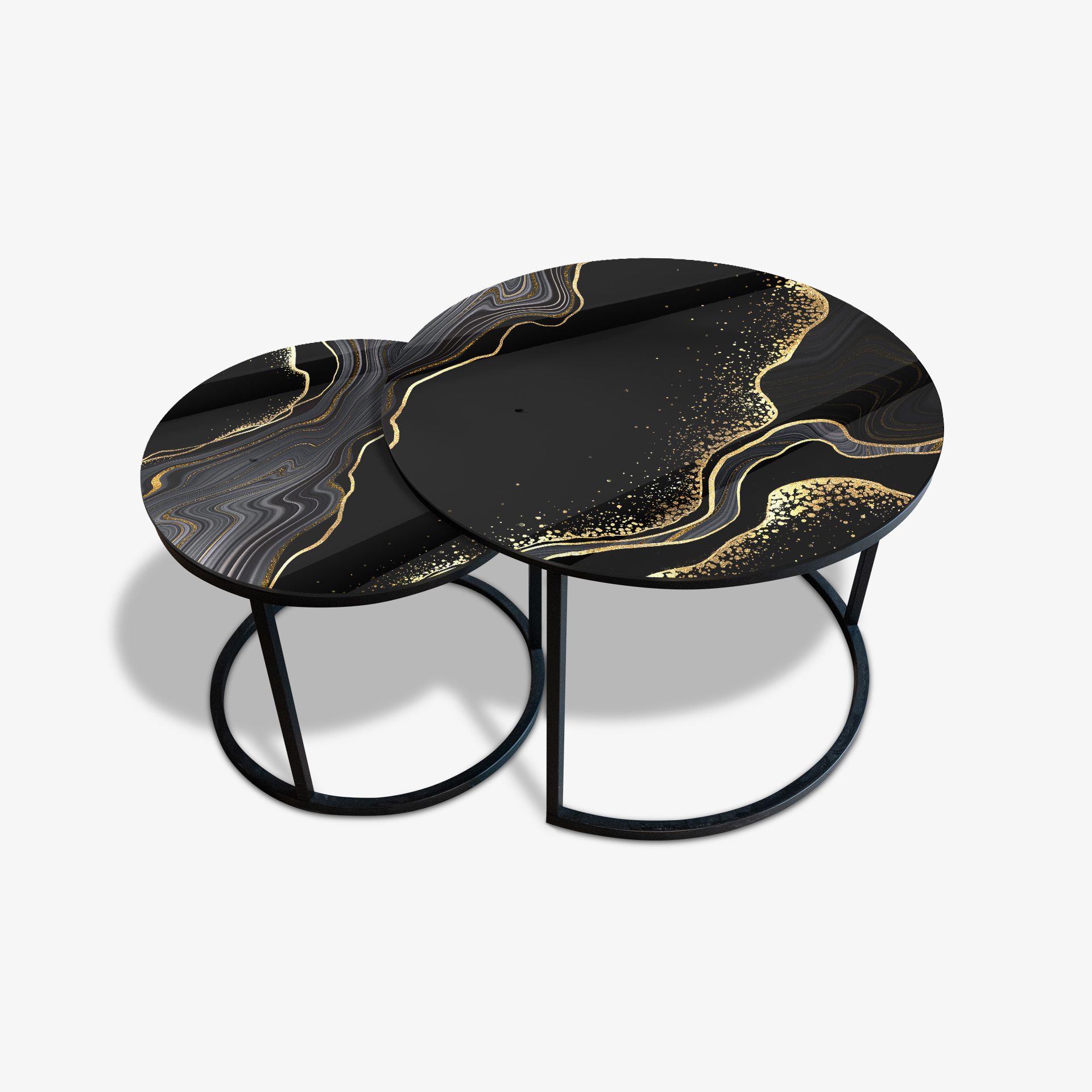Table basse Noir - Pierre Noir & Or
