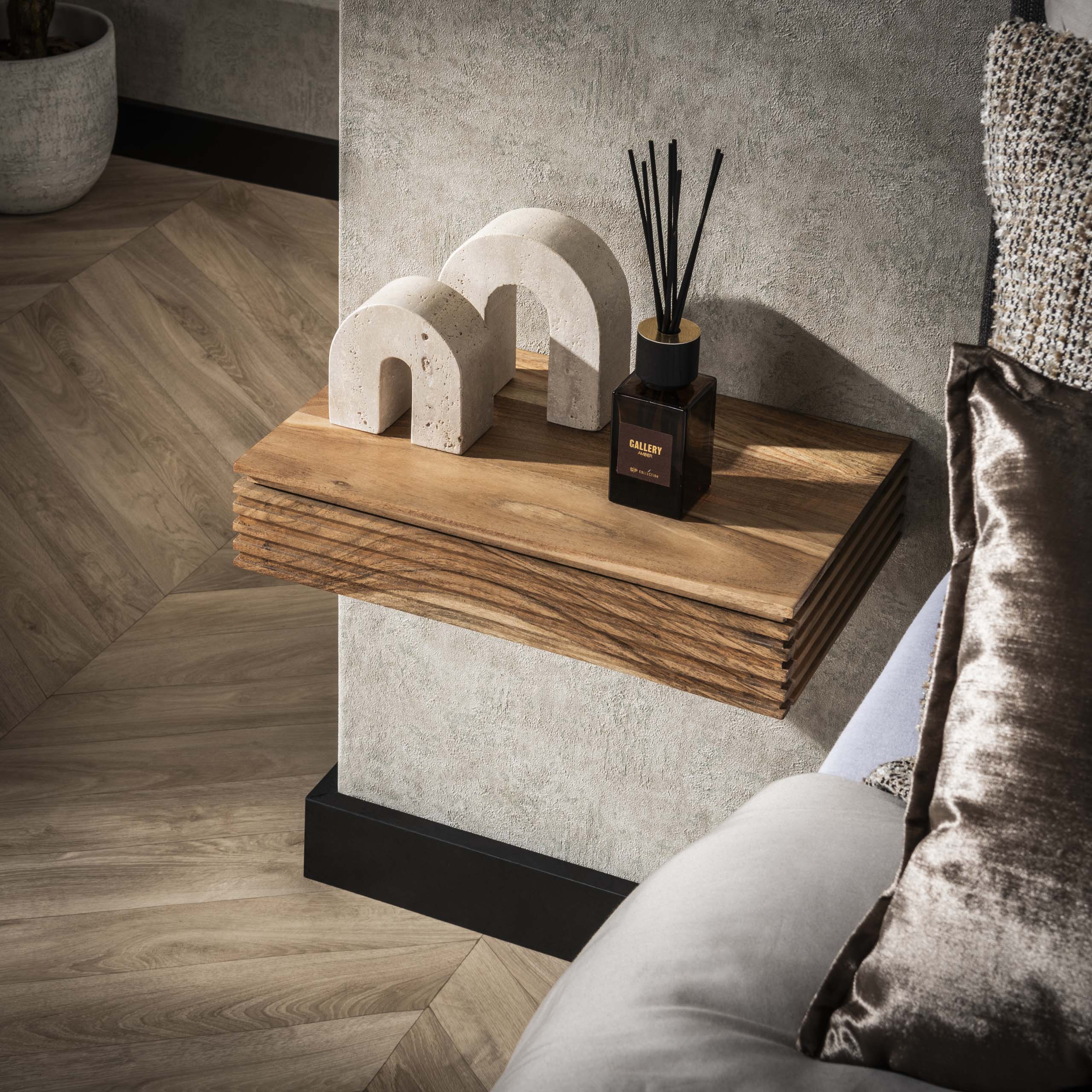 Table de chevet Layer L 1 tiroir - lot de 2 - Acacia massif