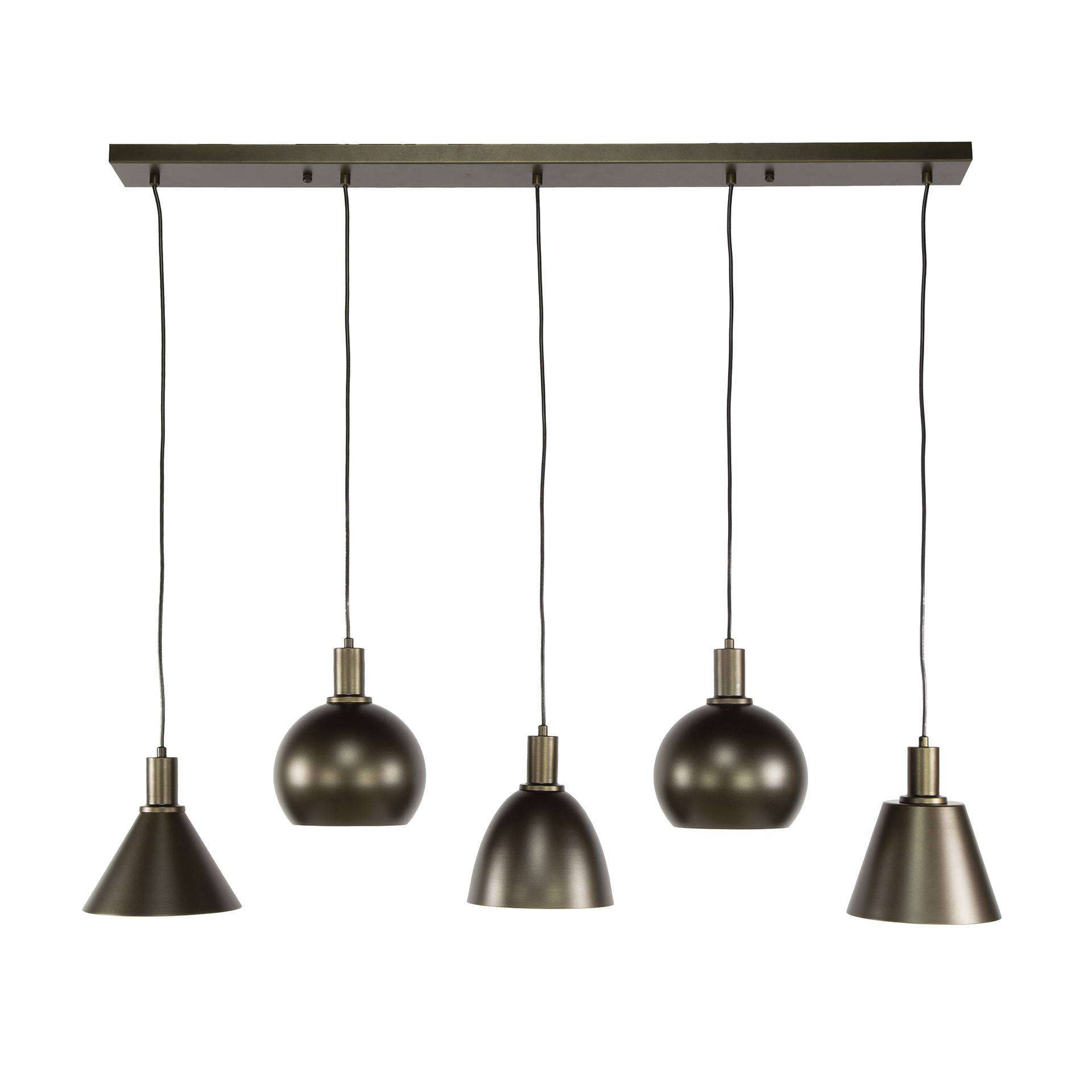 Lampe à suspension Metallo 5 lumières - Brun Sienne