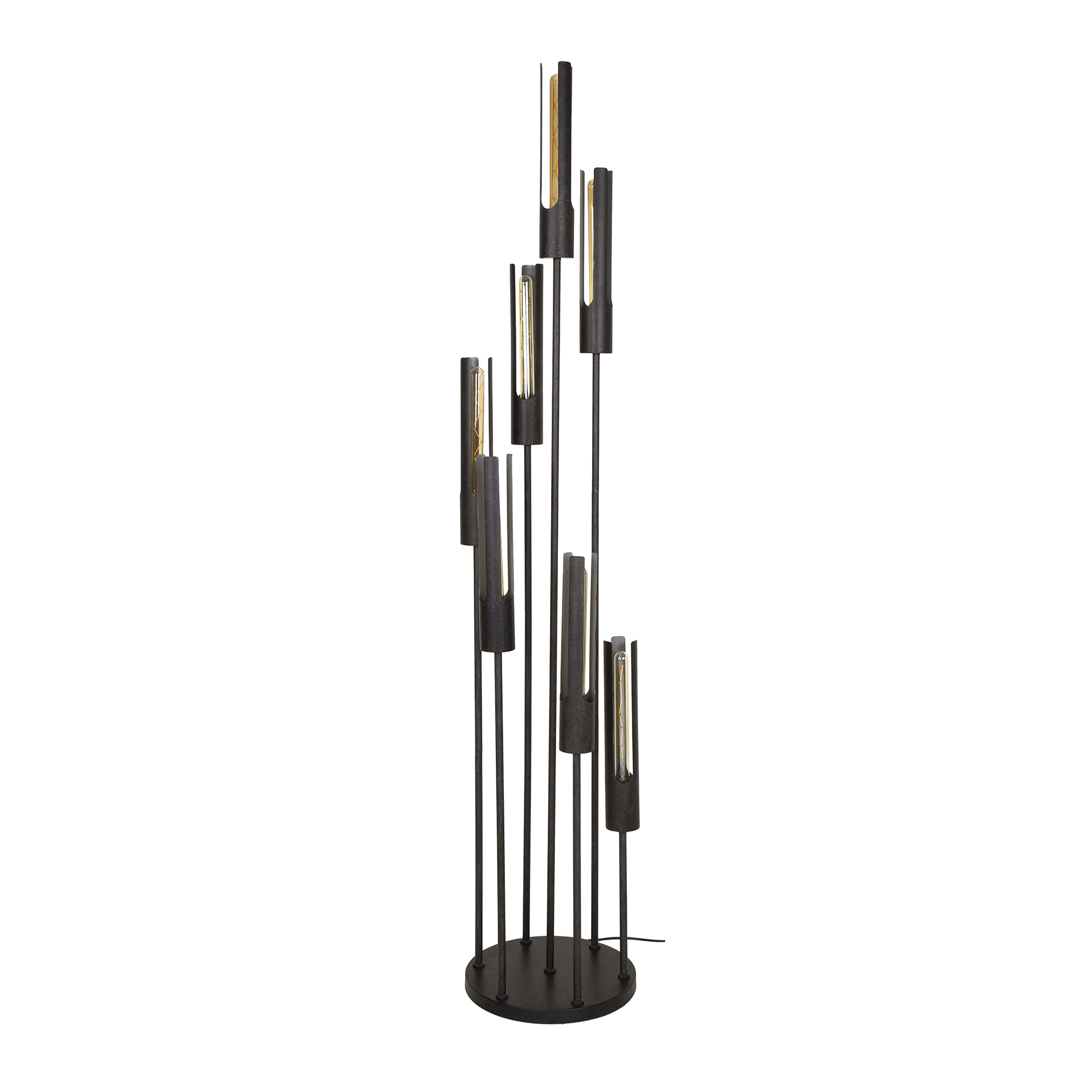Lampadaire tube étagé 7L / Noir Artic
