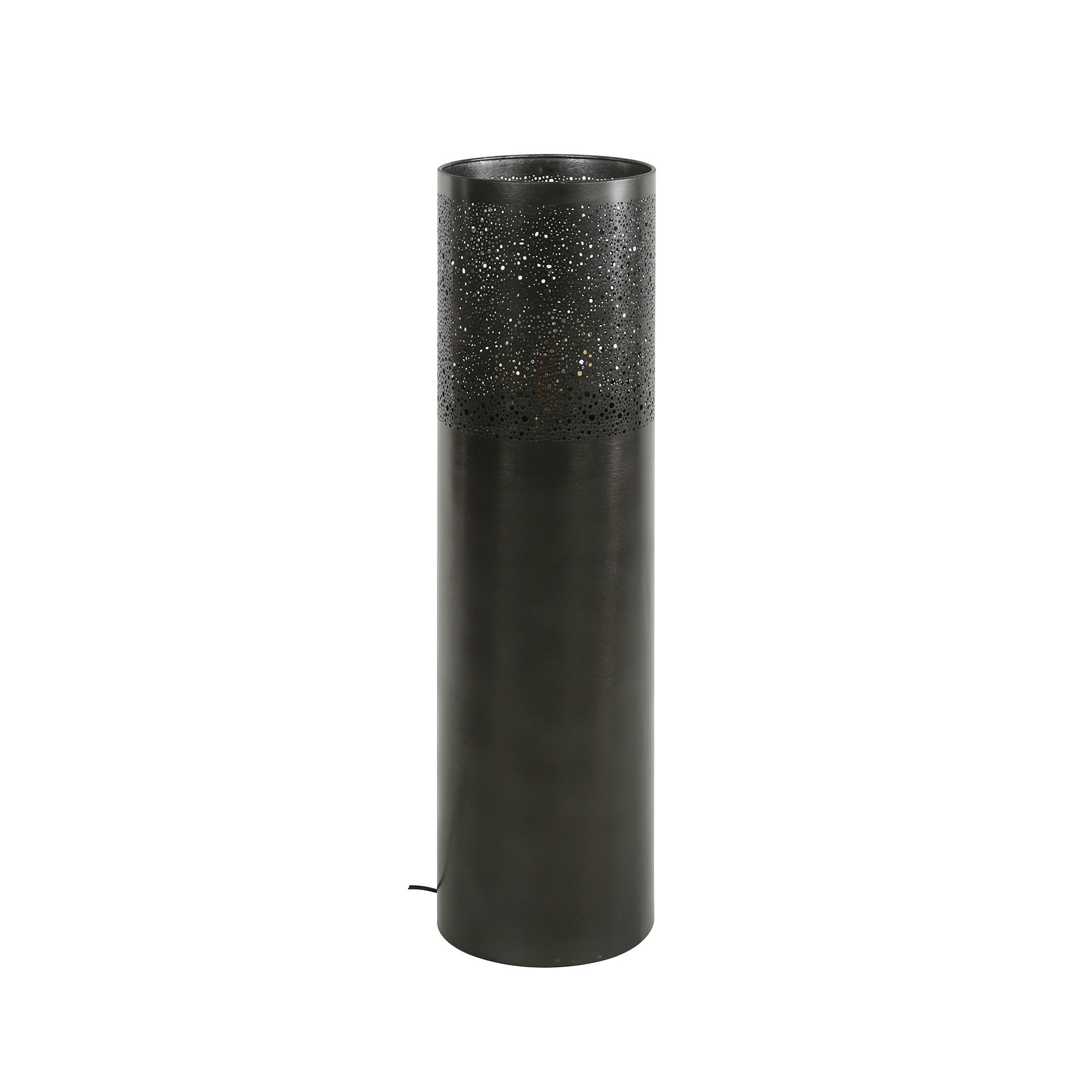 Lampadaire 1 lumière Cylindre Glow 90 cm - Nickel noir