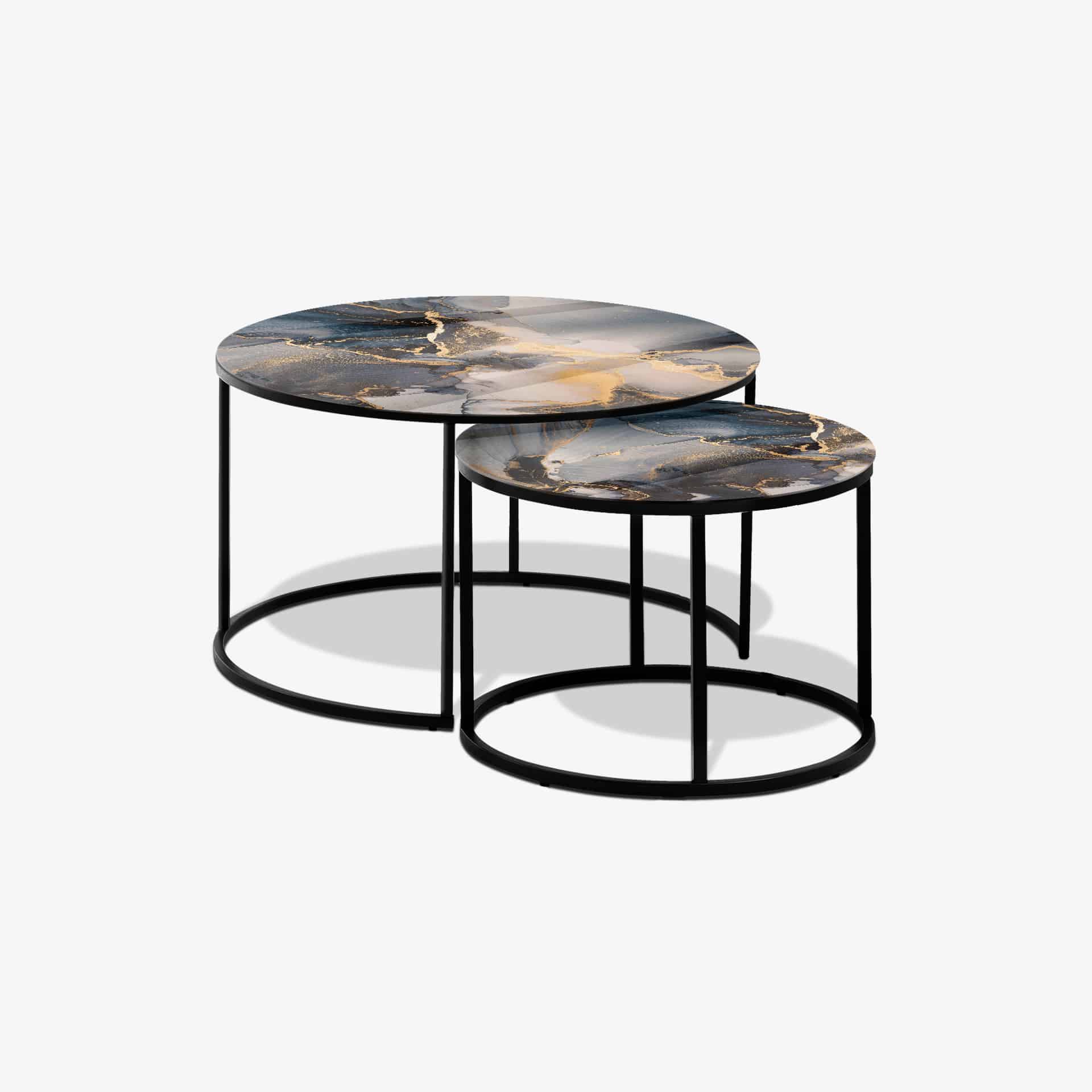 Table basse Noir - Marbre Abstrait