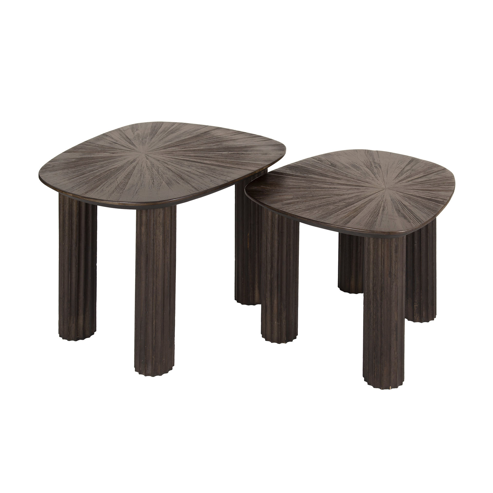 Table basse Maya en teck quadrangulaire - lot de 2