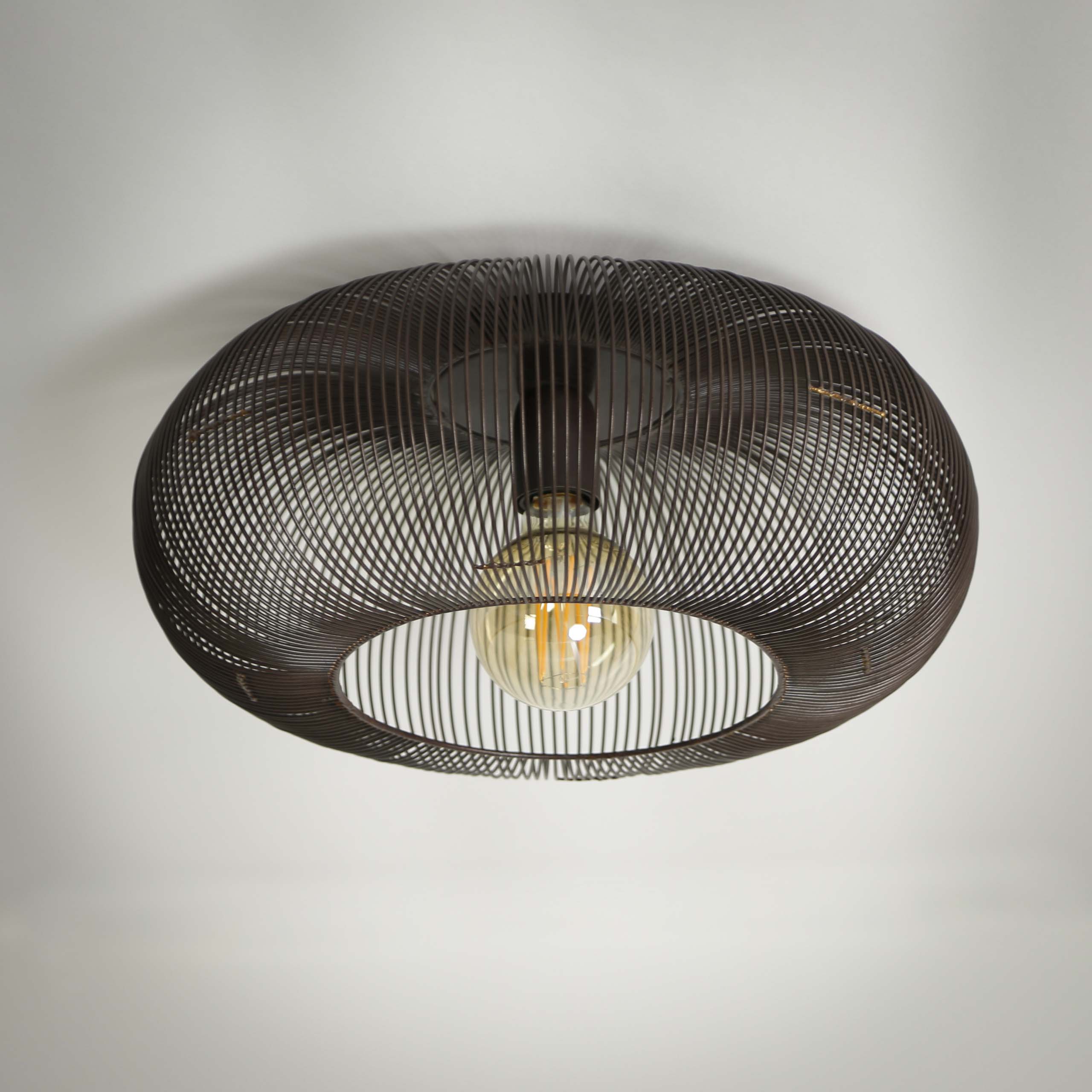 Plafonnier Ø43 cuivre twist / Nickel noir