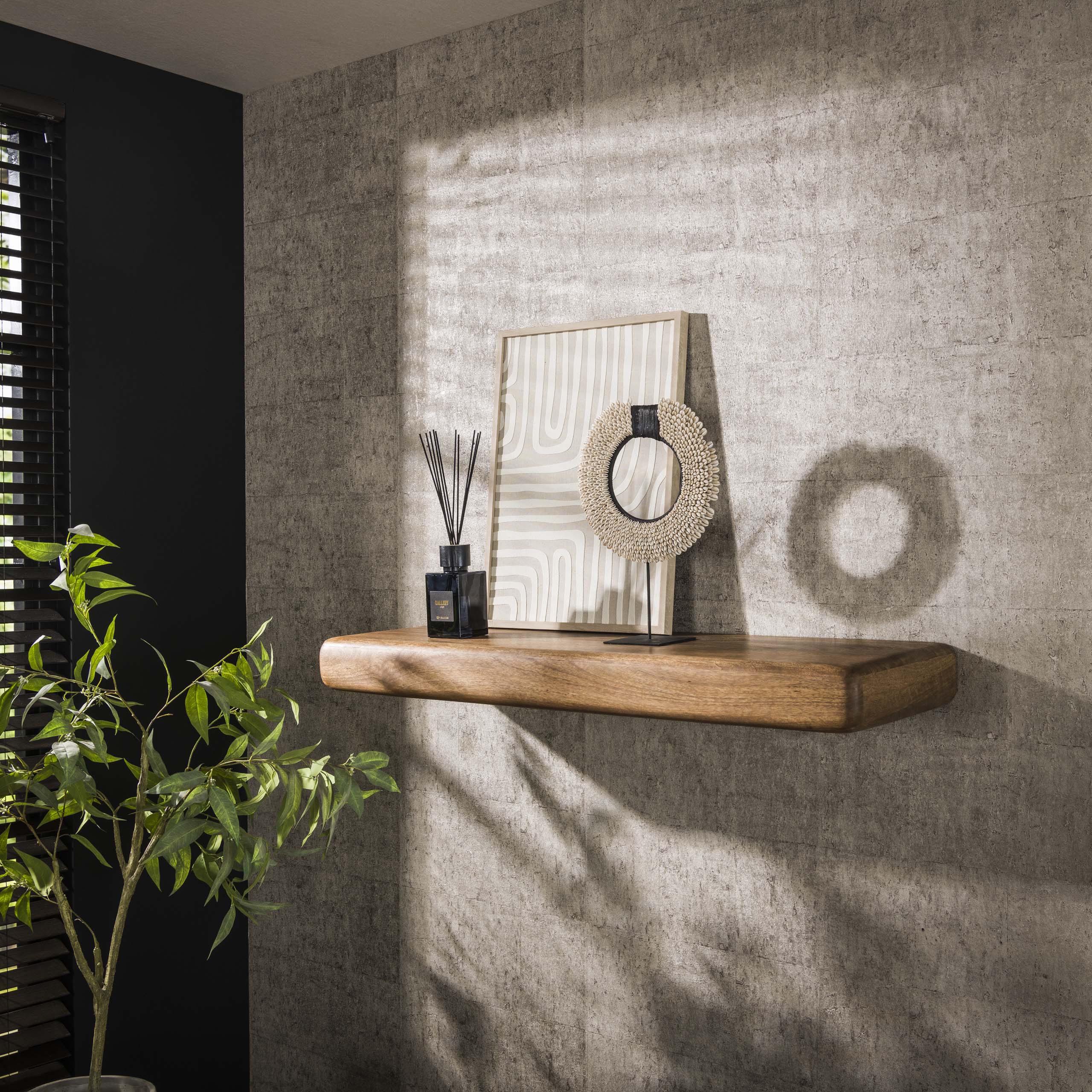 Etagère murale 118 épurée / Couleur sable manguier massif