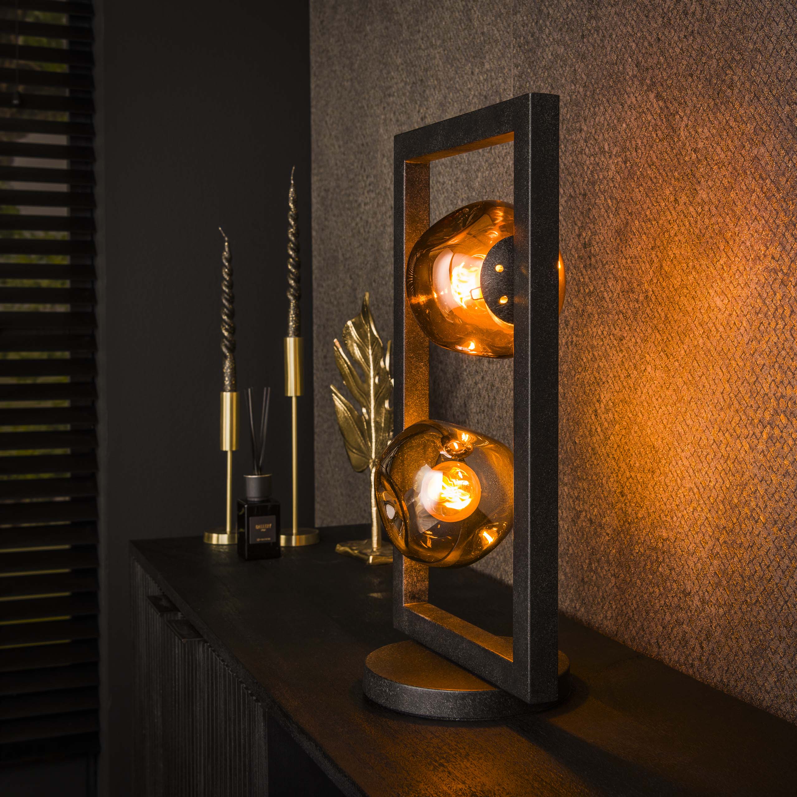 Lampe de table Stellar 2 lumières Artic noir