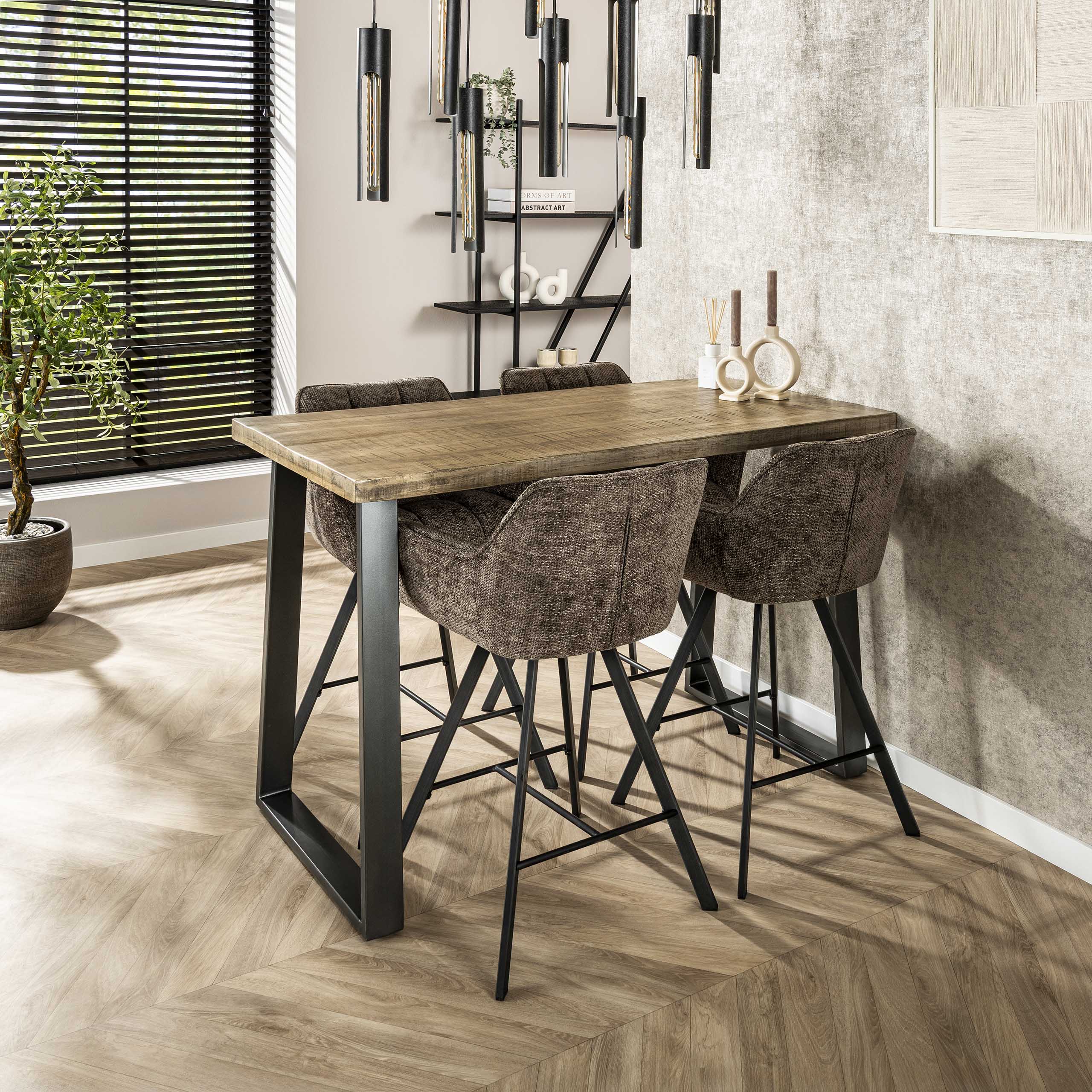 Chaise de bar Raster rotative - par 2 - Hoven taupe