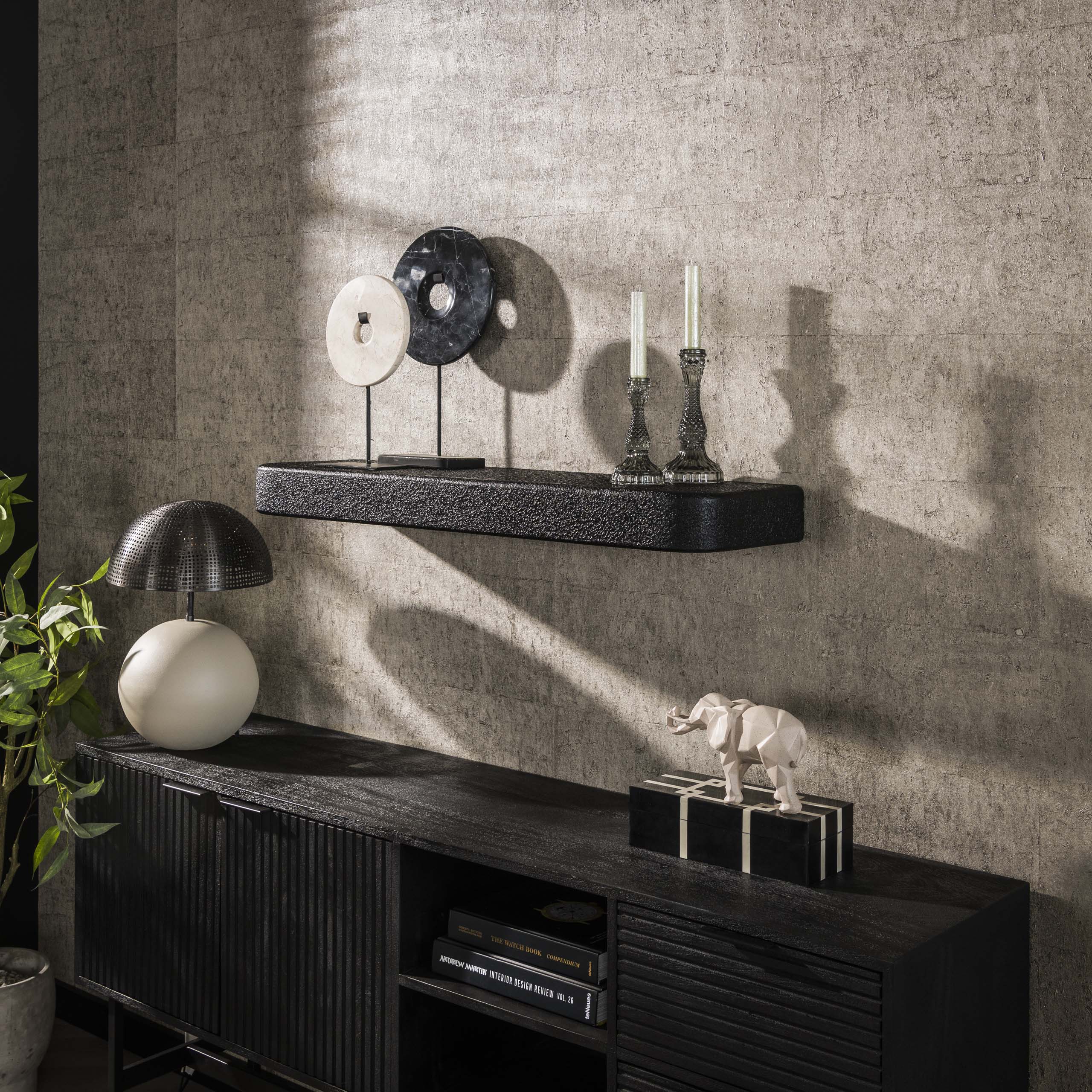 Etagère murale 100cm métallisé / Gris