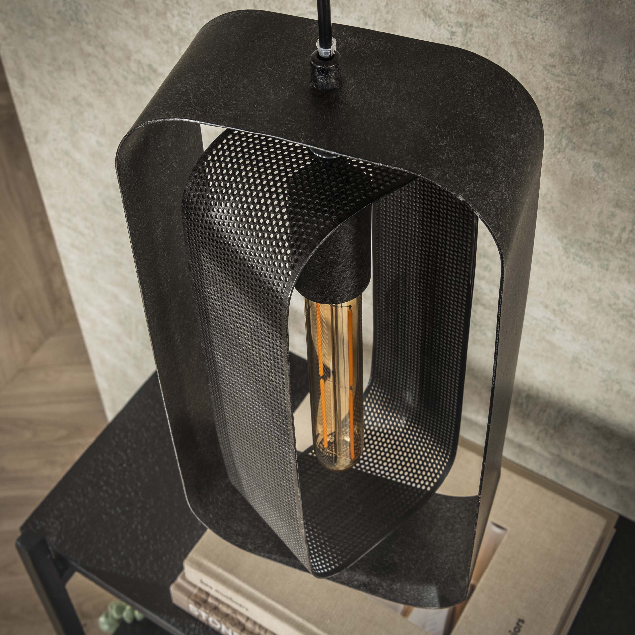 Lampe suspendue 3L maille rotative / Artic noir
