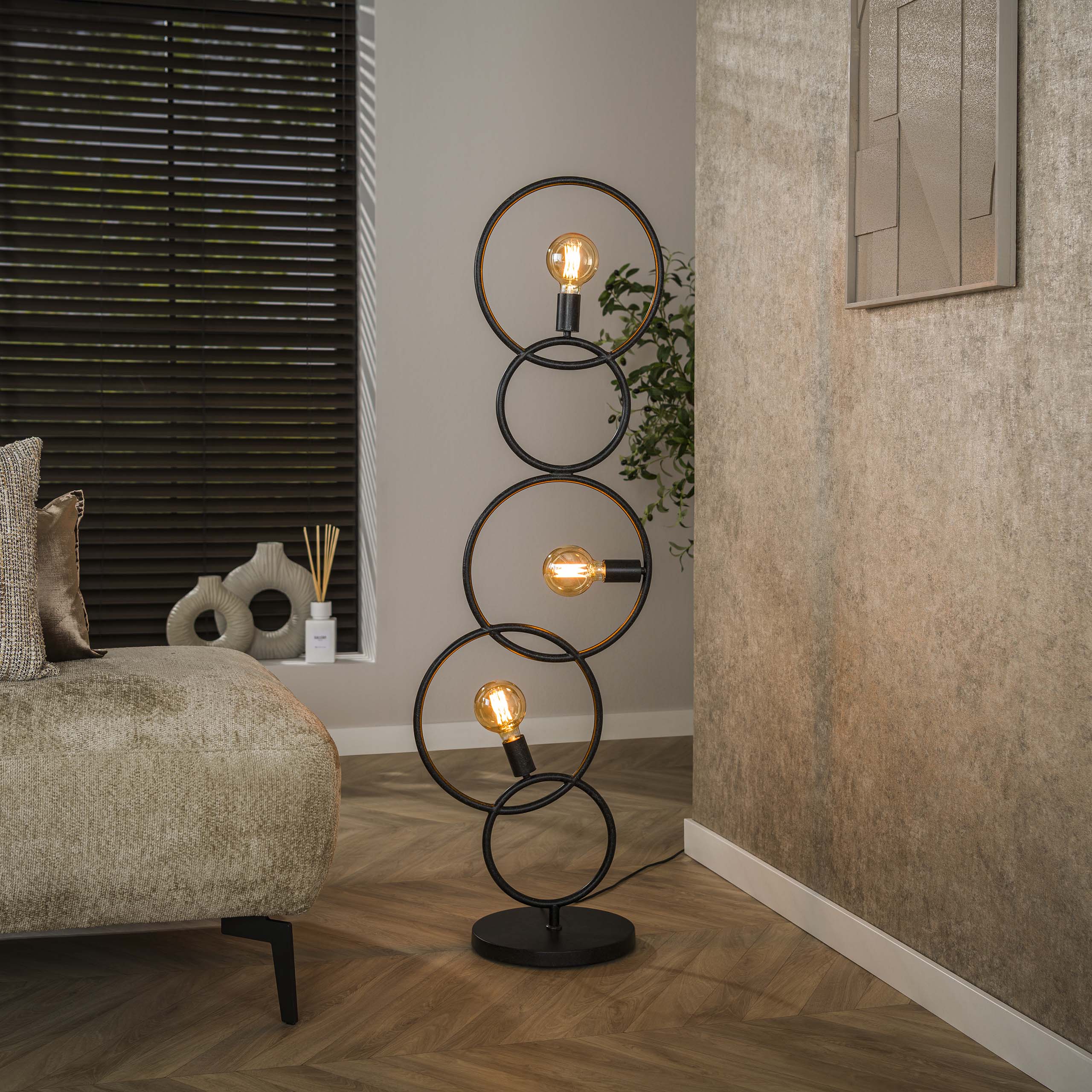 Lampadaire Loop 3 lumières Artic noir