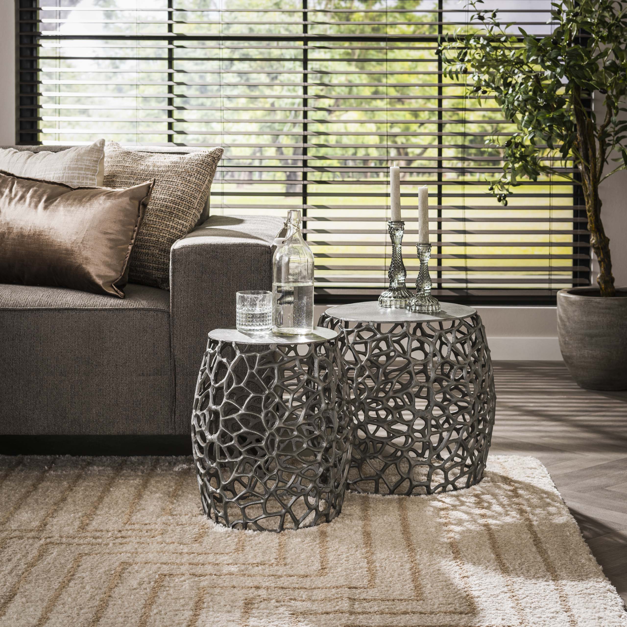 Table d'appoint Maze lot de 2 - Nickel noir